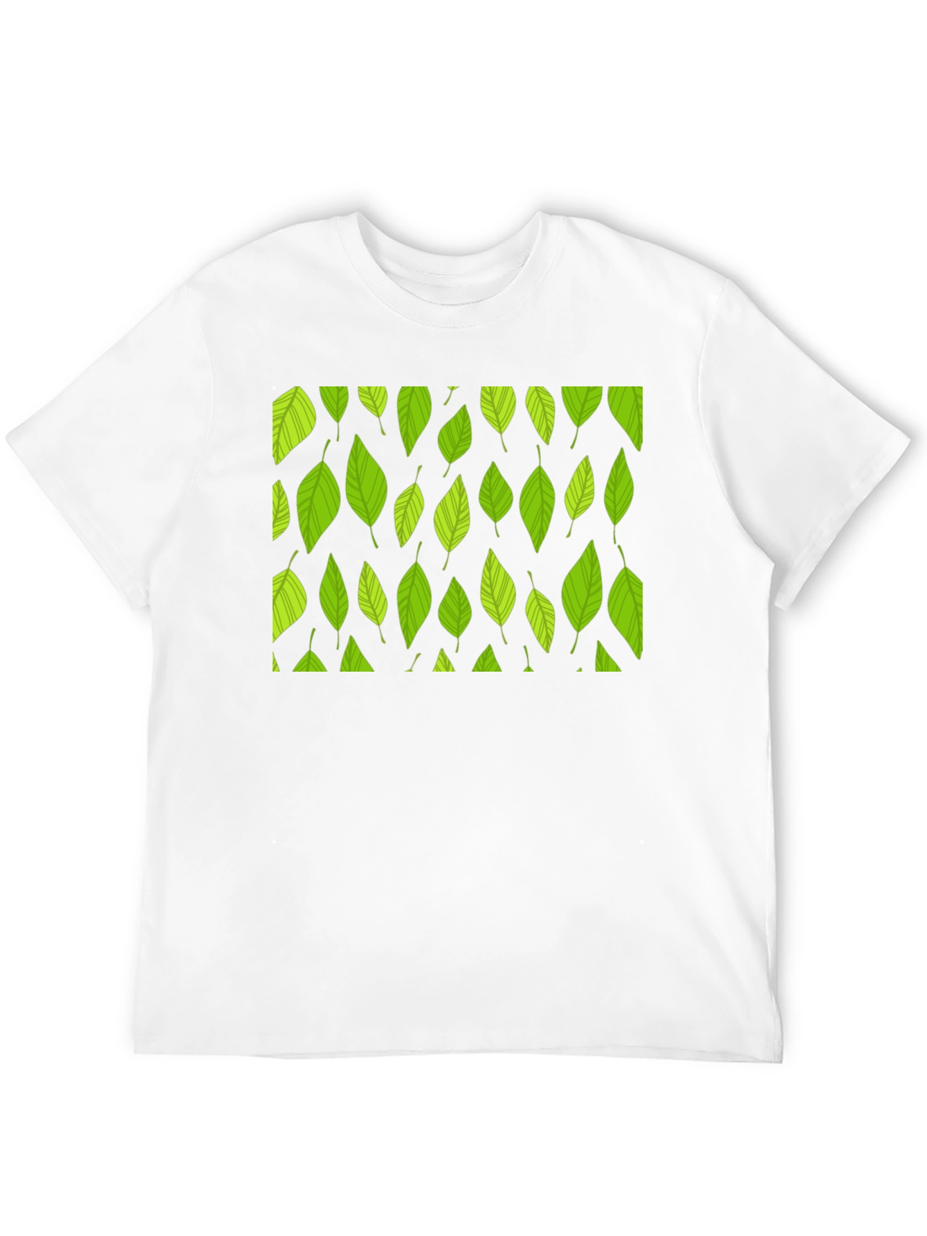 Leaf Pattern Black T-Shirt