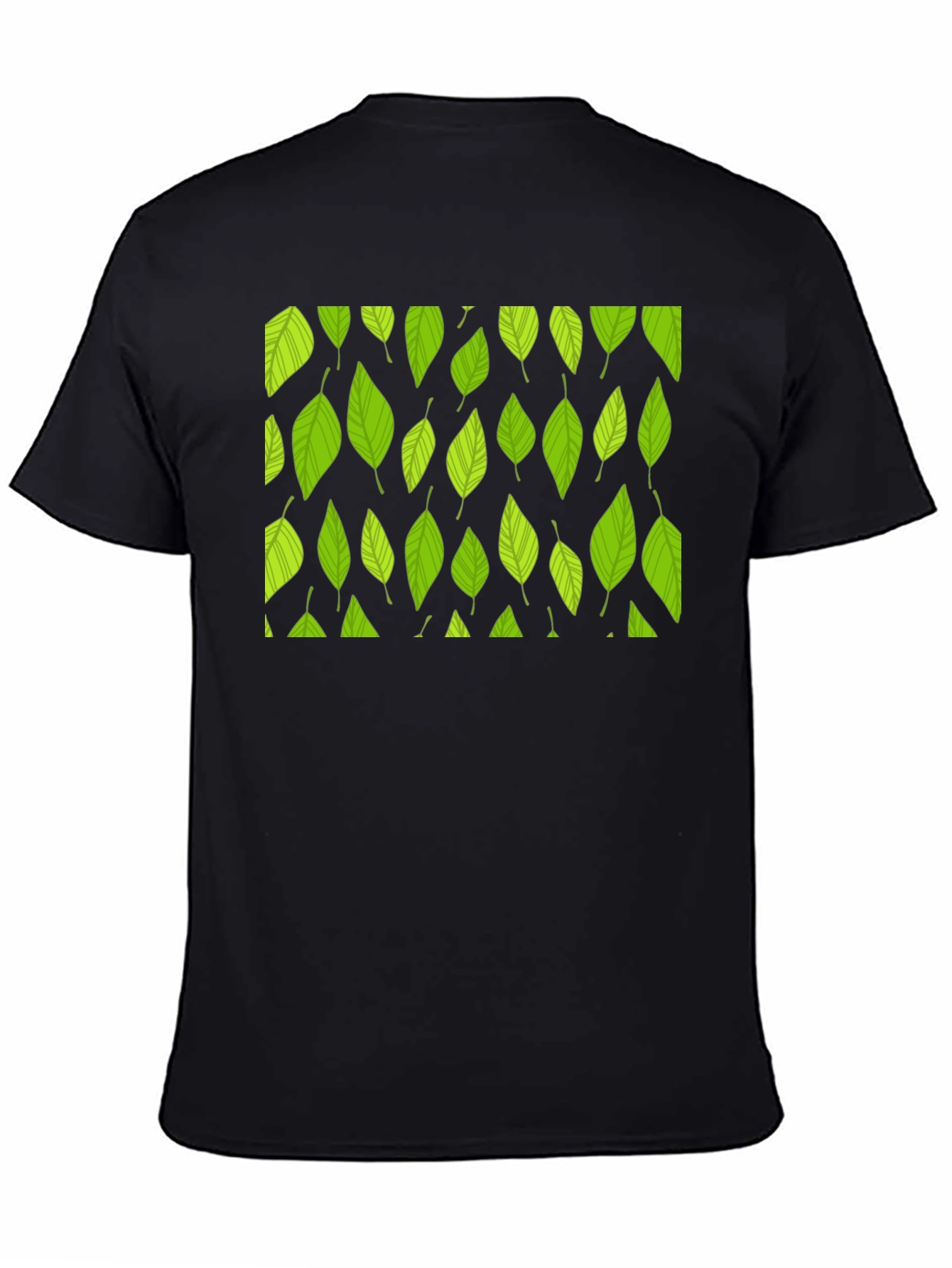 Leaf Pattern Black T-Shirt