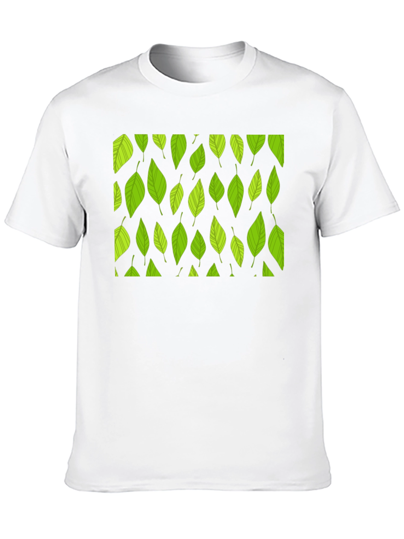 Leaf Pattern Black T-Shirt