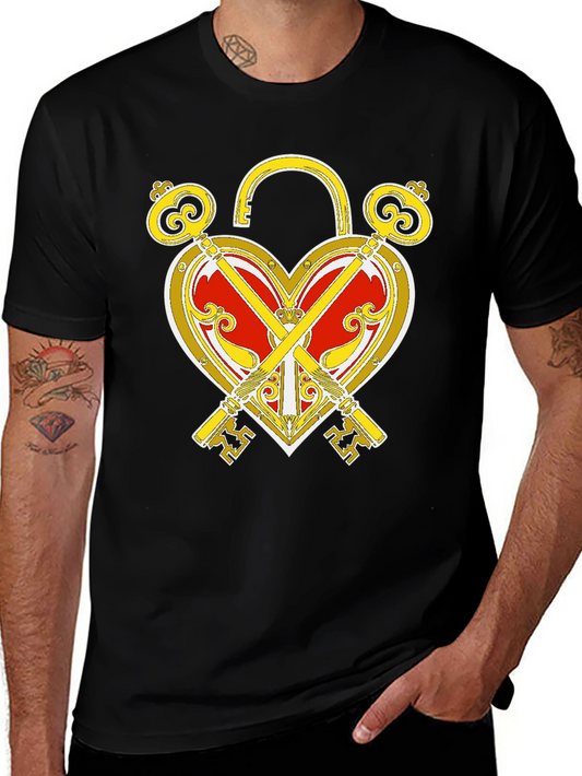 Heart Lock and Keys Graphic T-Shirt