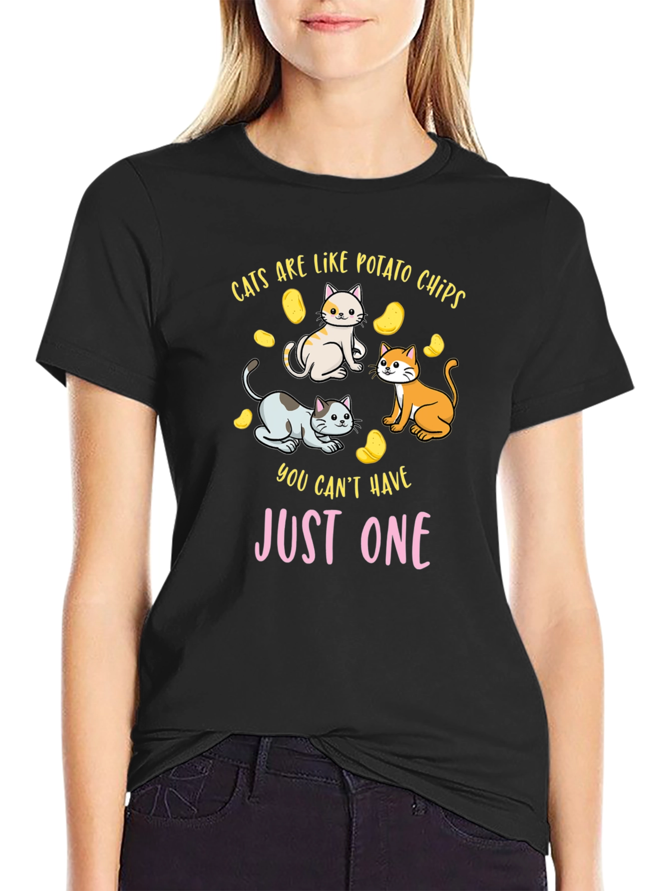 Cats are Like Potato Chips Funny T-Shirt