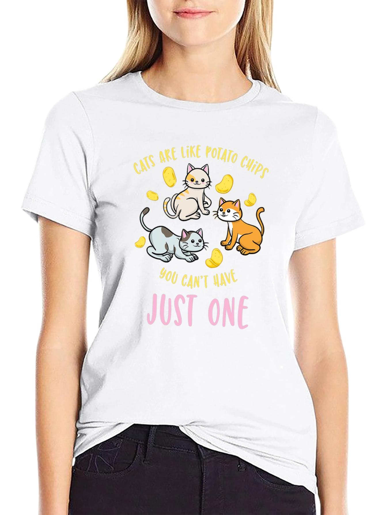 Cats are Like Potato Chips Funny T-Shirt