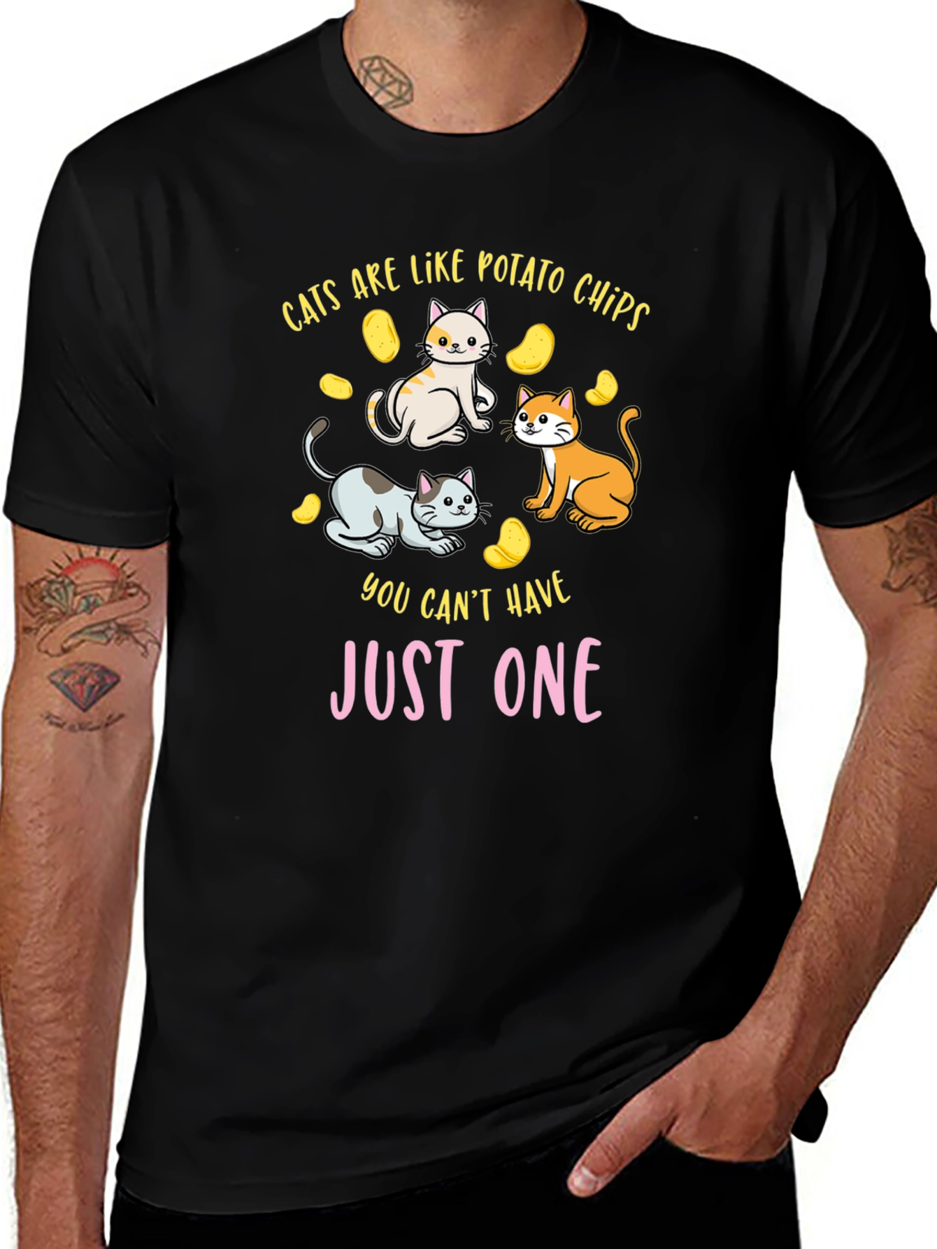 Cats are Like Potato Chips Funny T-Shirt
