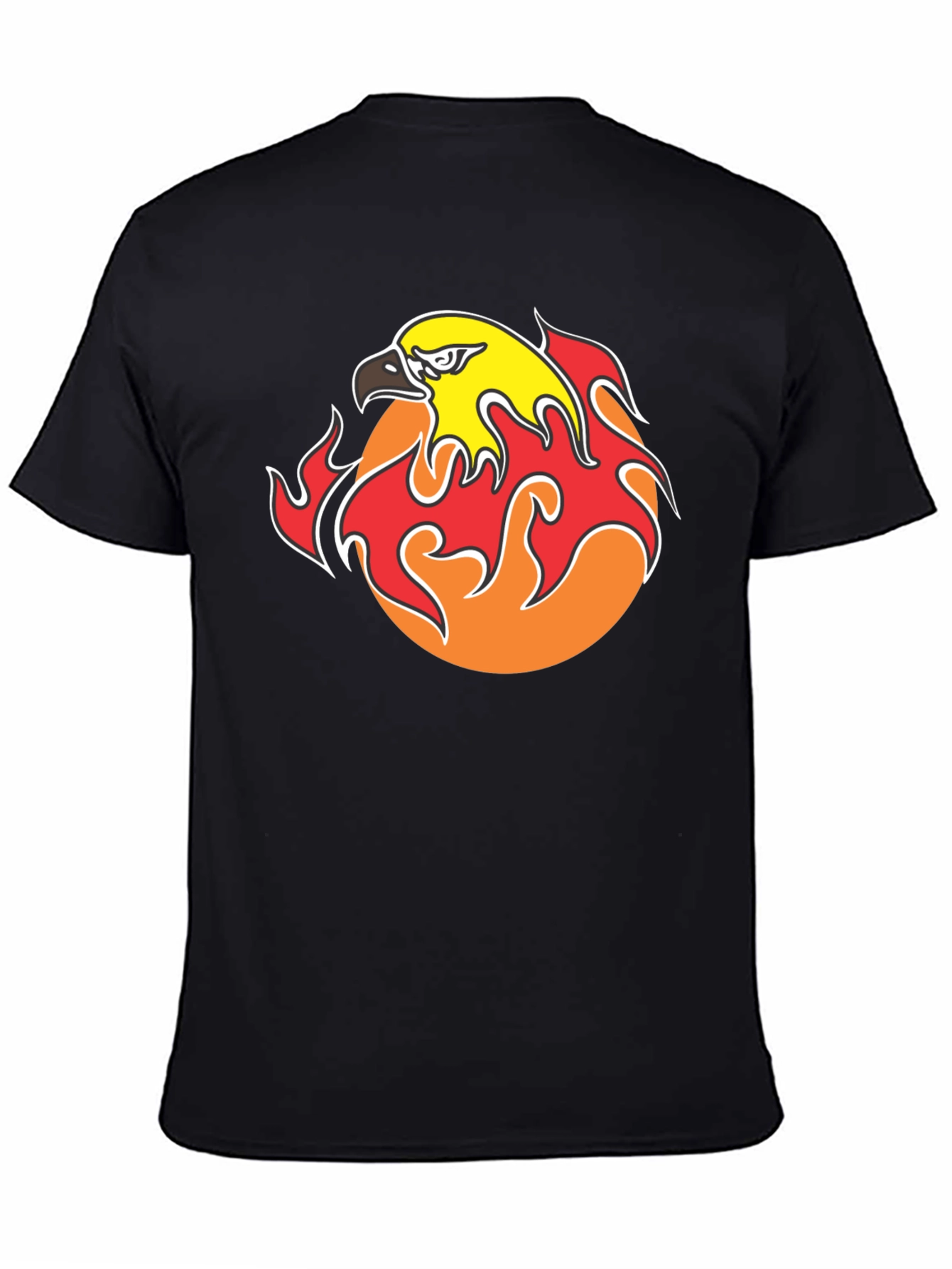 Flaming Eagle Graphic Black T-Shirt