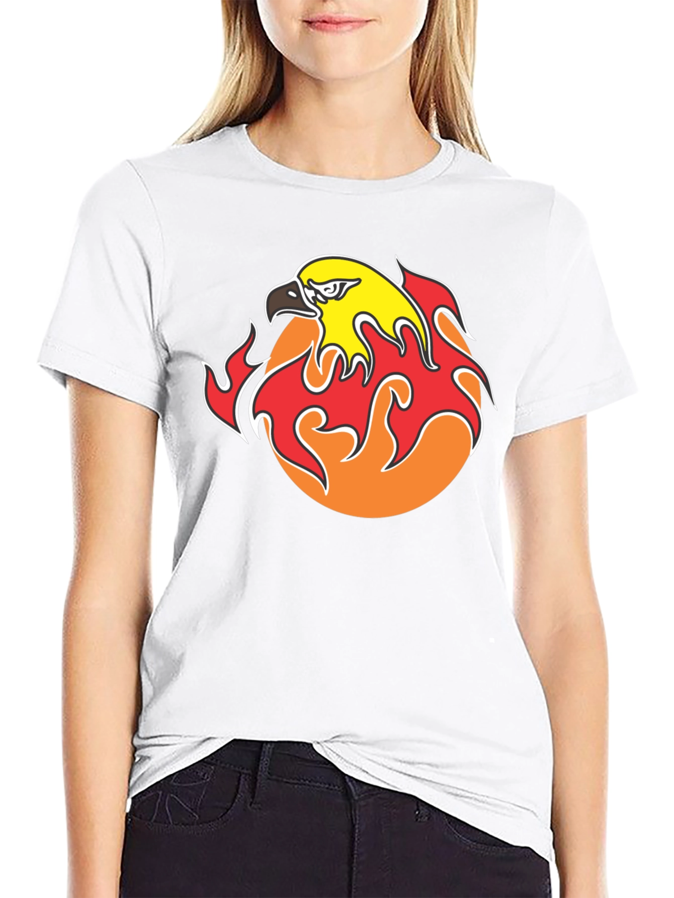 Flaming Eagle Graphic Black T-Shirt