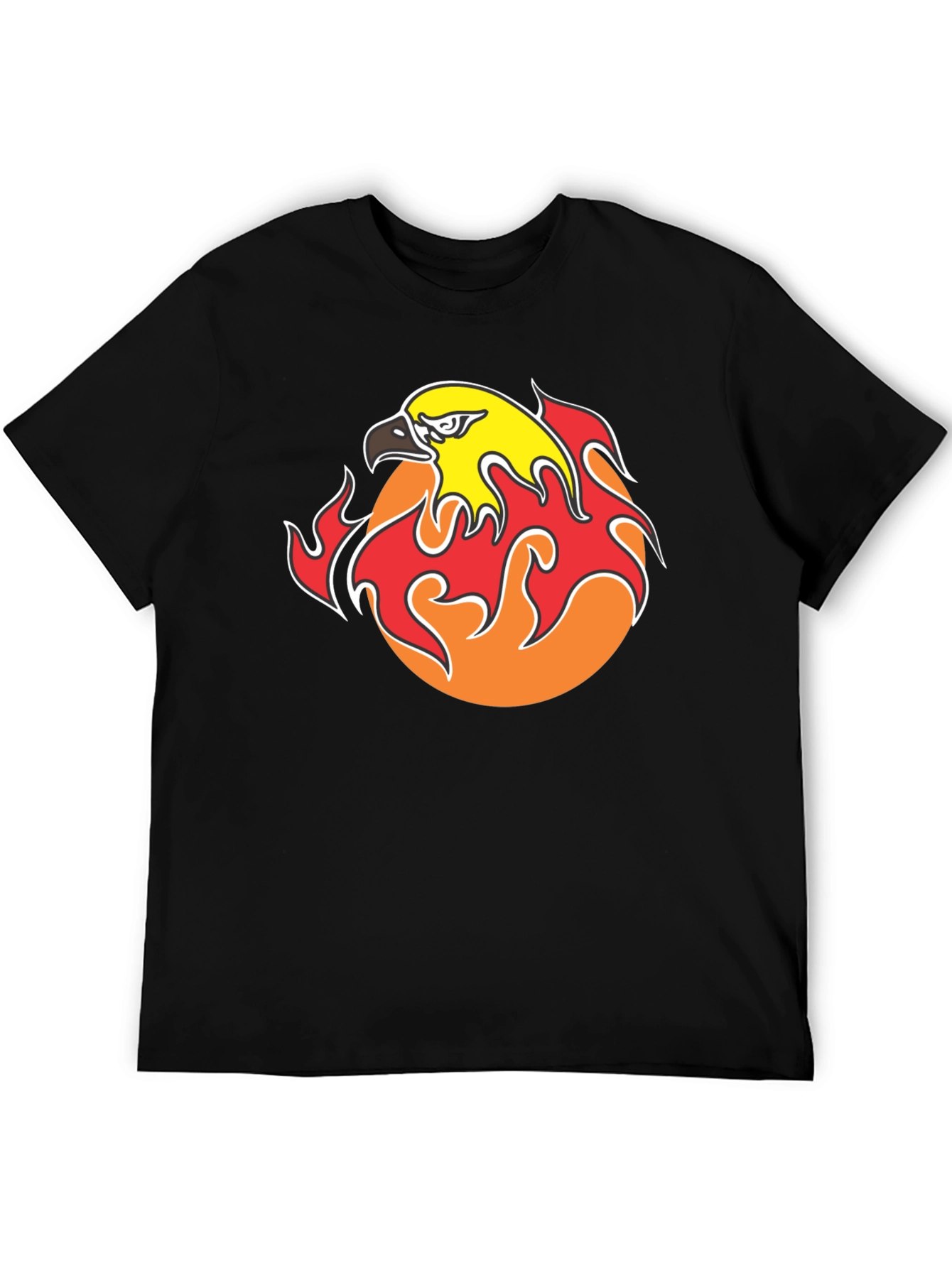 Flaming Eagle Graphic Black T-Shirt