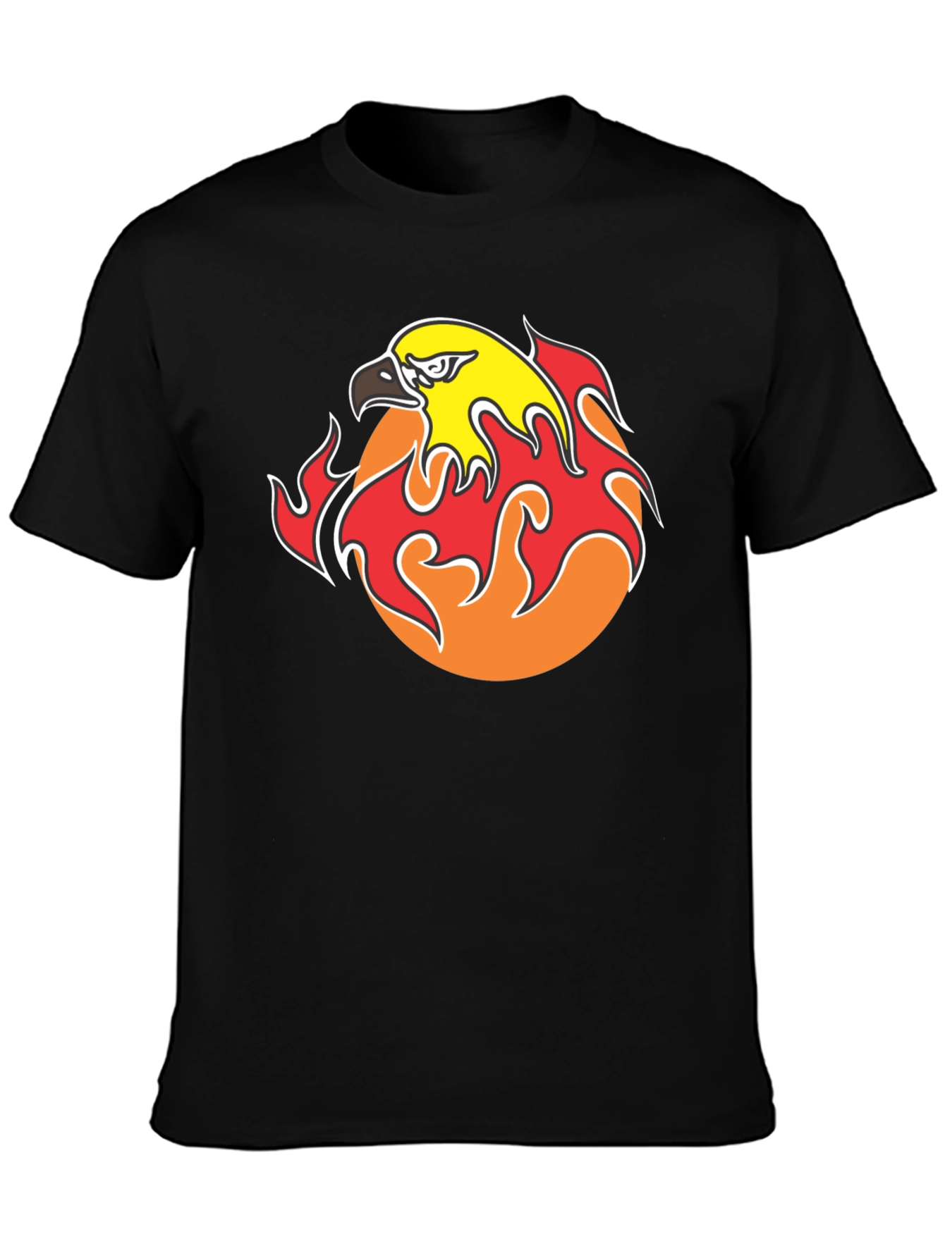 Flaming Eagle Graphic Black T-Shirt