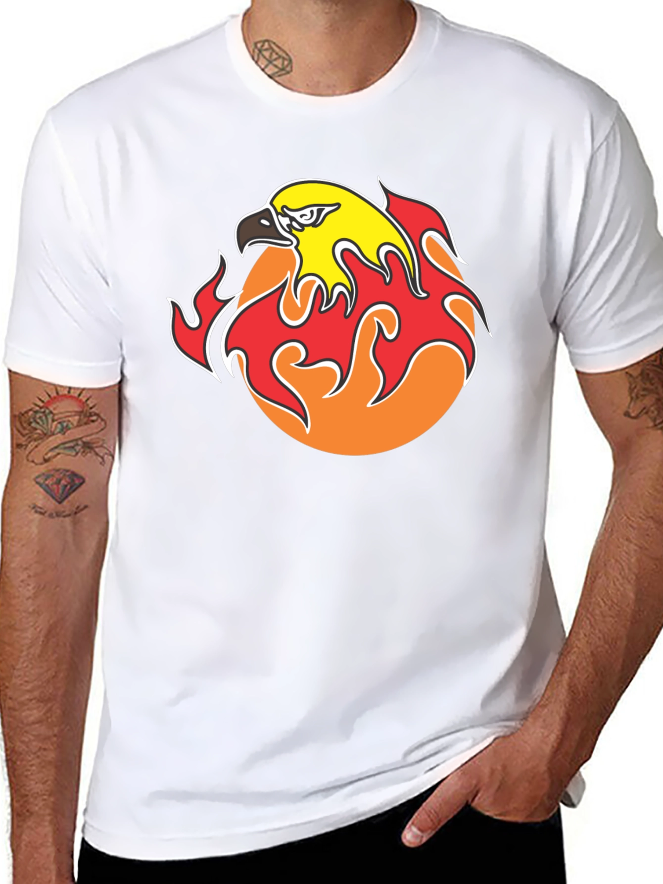 Flaming Eagle Graphic Black T-Shirt