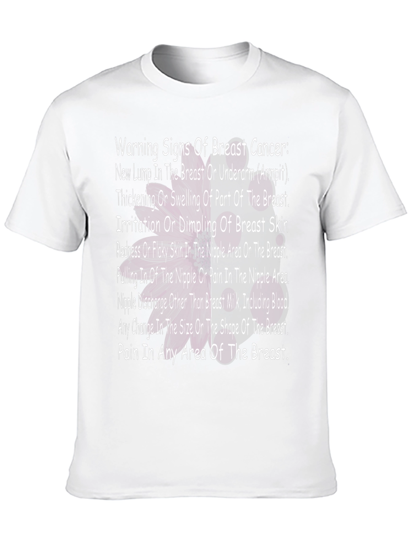Breast Cancer Awareness T-Shirt - Warning Signs
