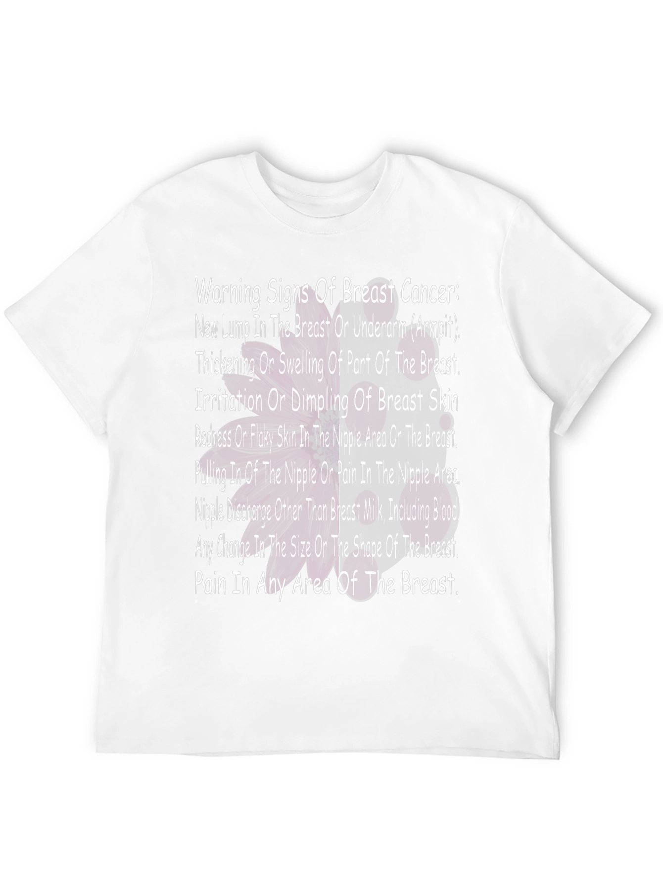 Breast Cancer Awareness T-Shirt - Warning Signs