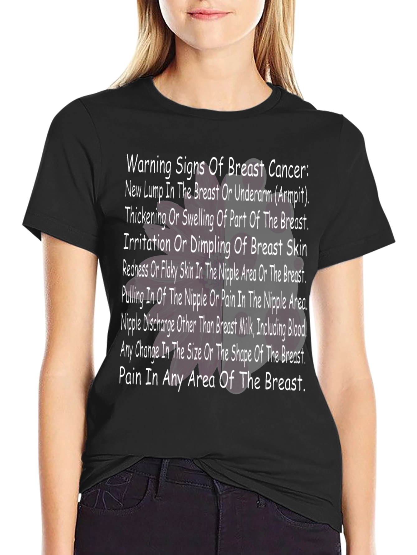 Breast Cancer Awareness T-Shirt - Warning Signs