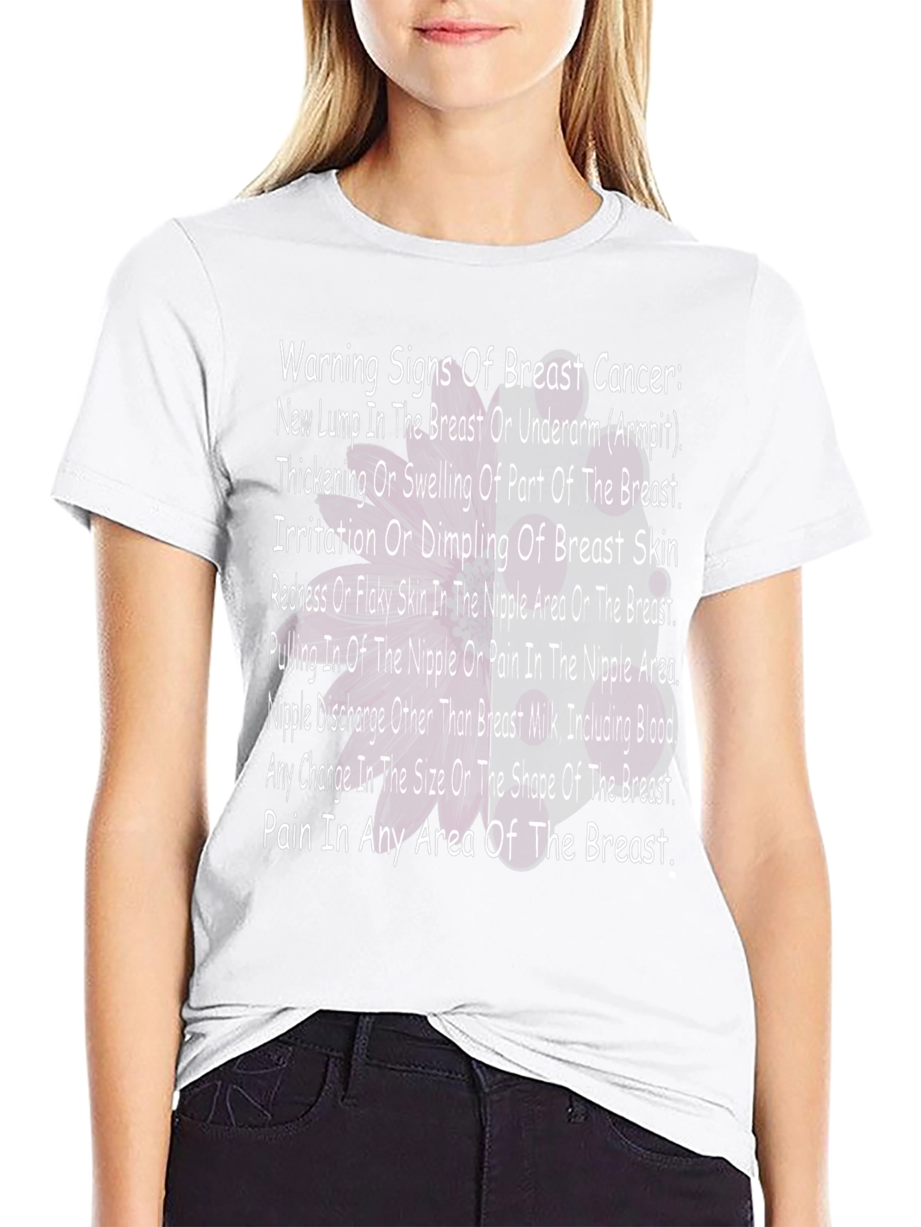 Breast Cancer Awareness T-Shirt - Warning Signs