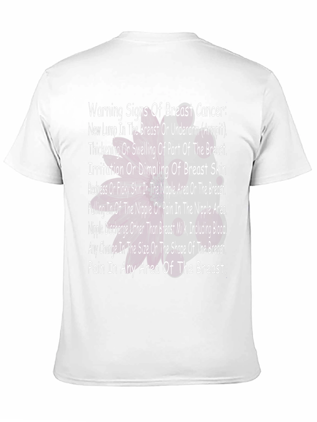 Breast Cancer Awareness T-Shirt - Warning Signs