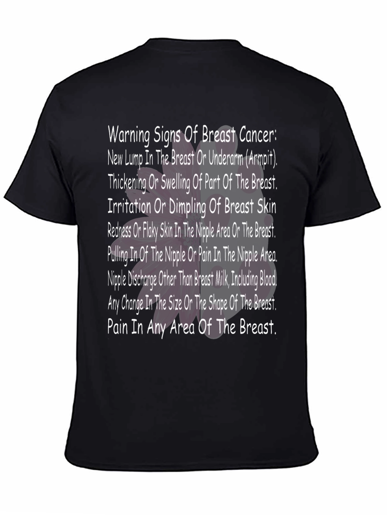 Breast Cancer Awareness T-Shirt - Warning Signs