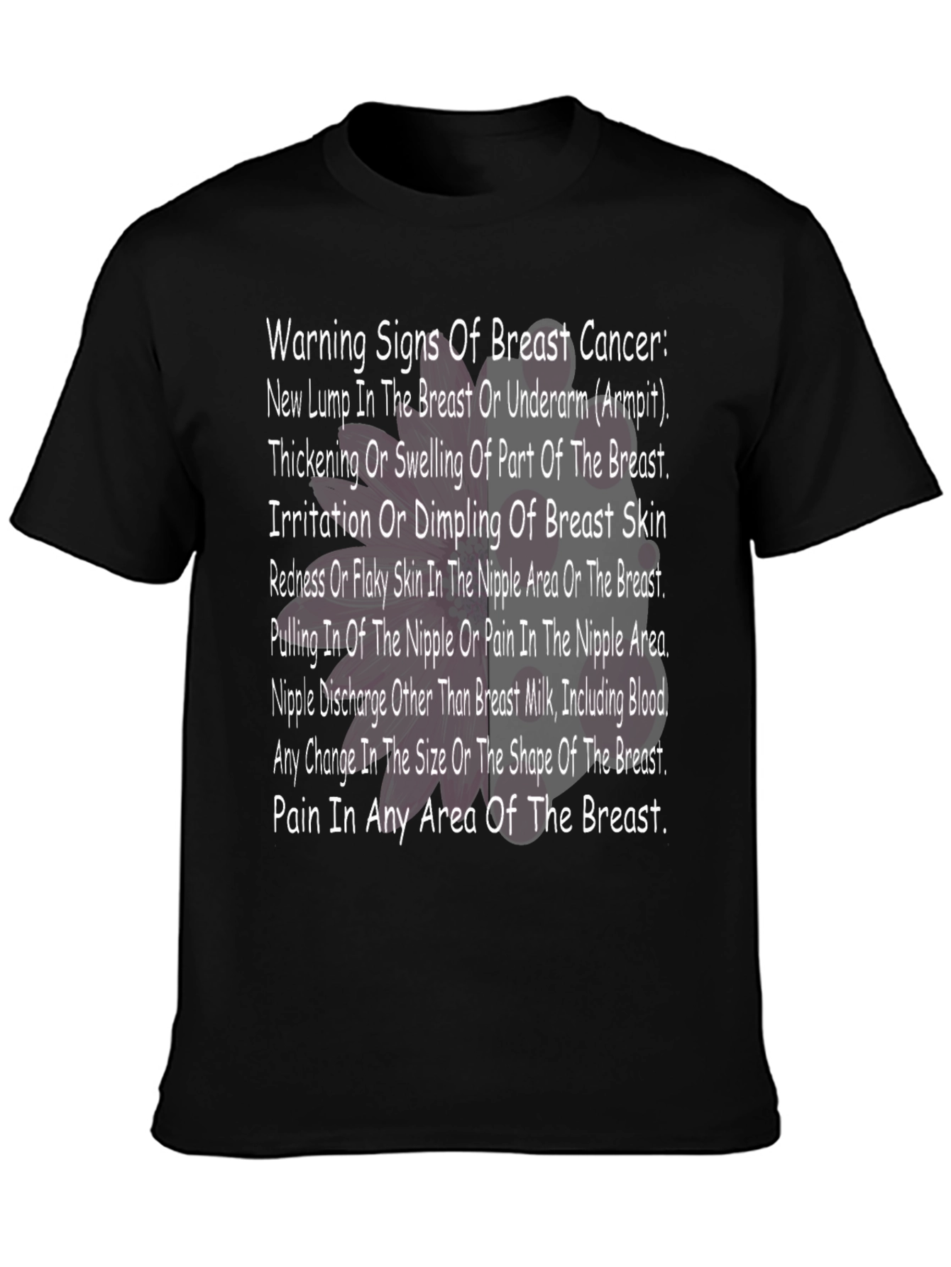 Breast Cancer Awareness T-Shirt - Warning Signs