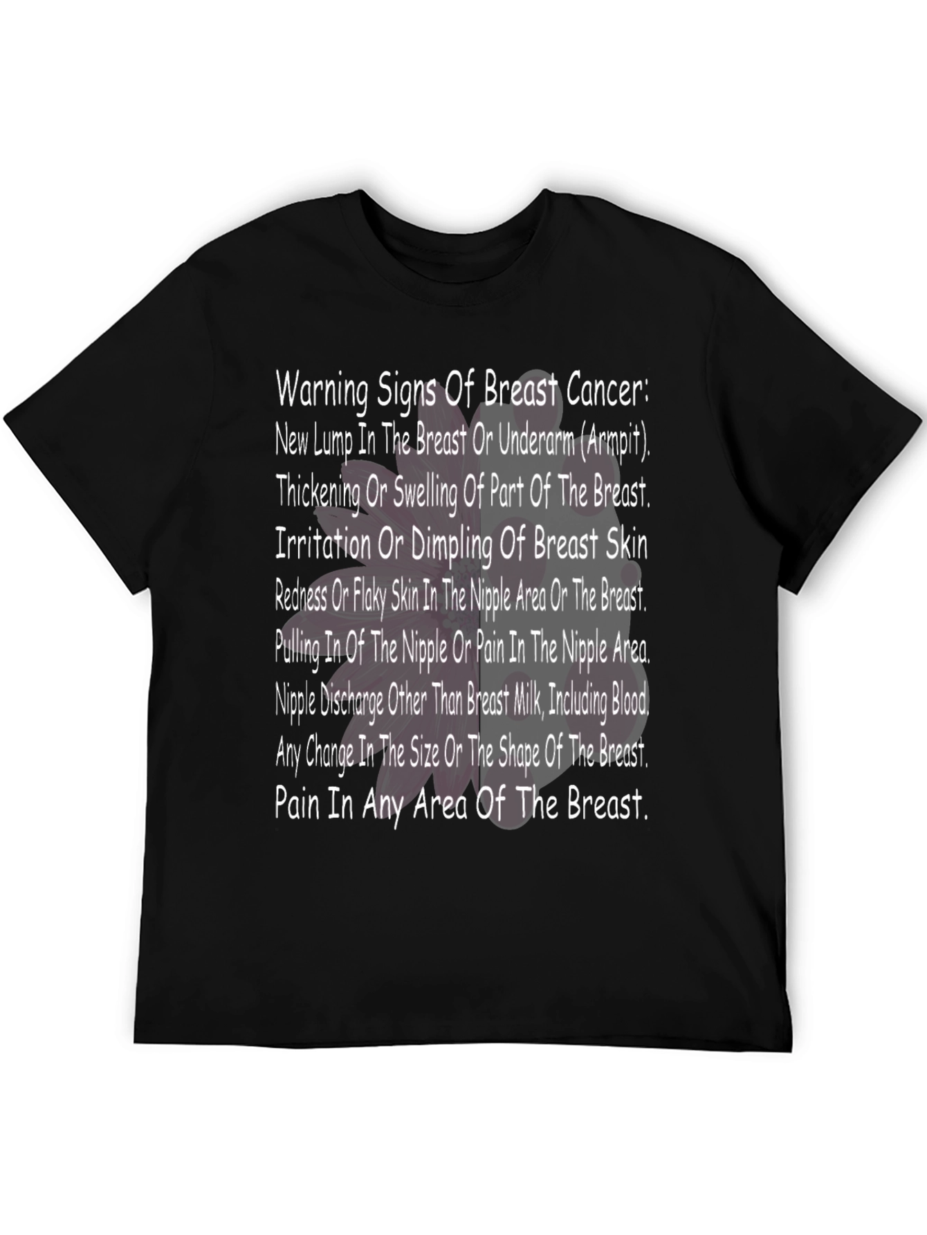 Breast Cancer Awareness T-Shirt - Warning Signs