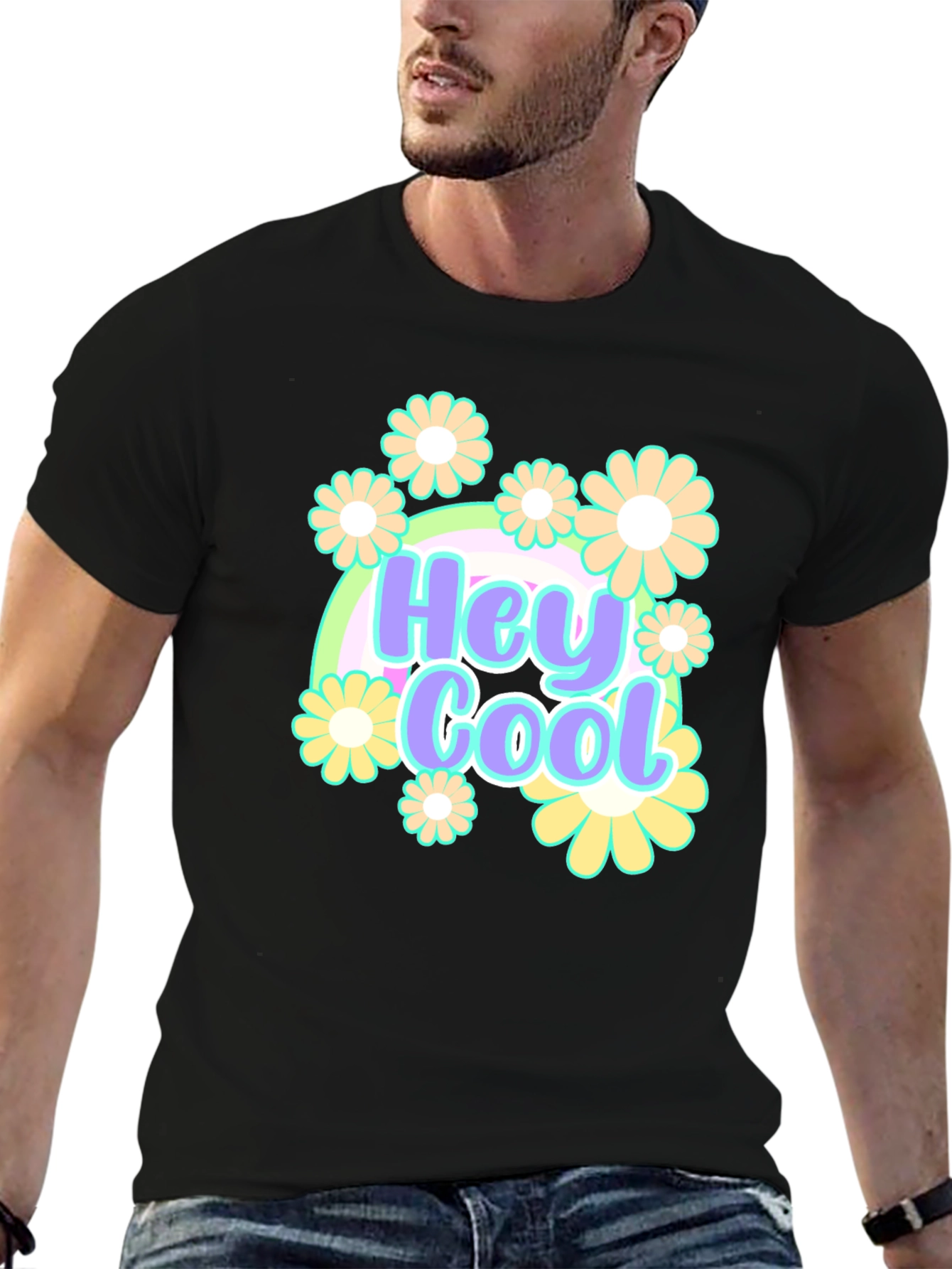 Hey Cool Floral Graphic T-Shirt