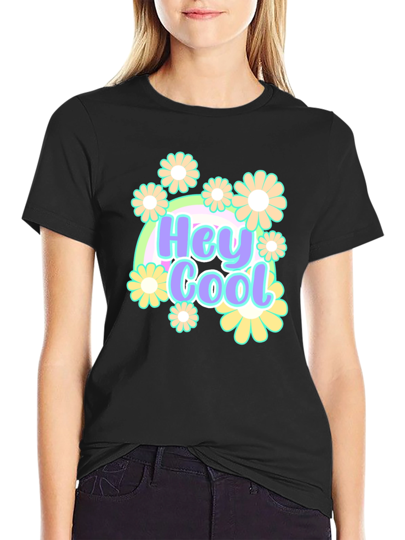 Hey Cool Floral Graphic T-Shirt