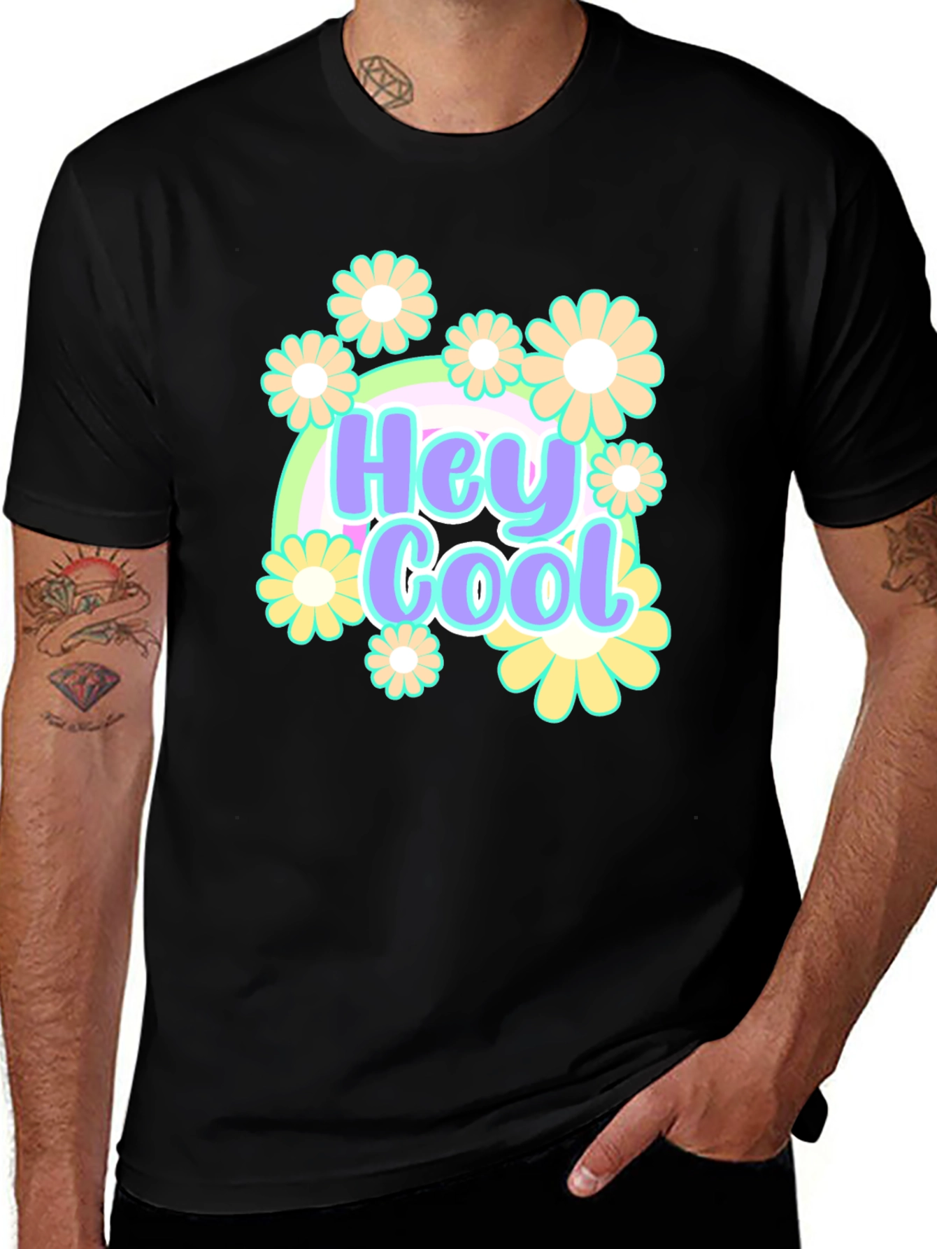 Hey Cool Floral Graphic T-Shirt
