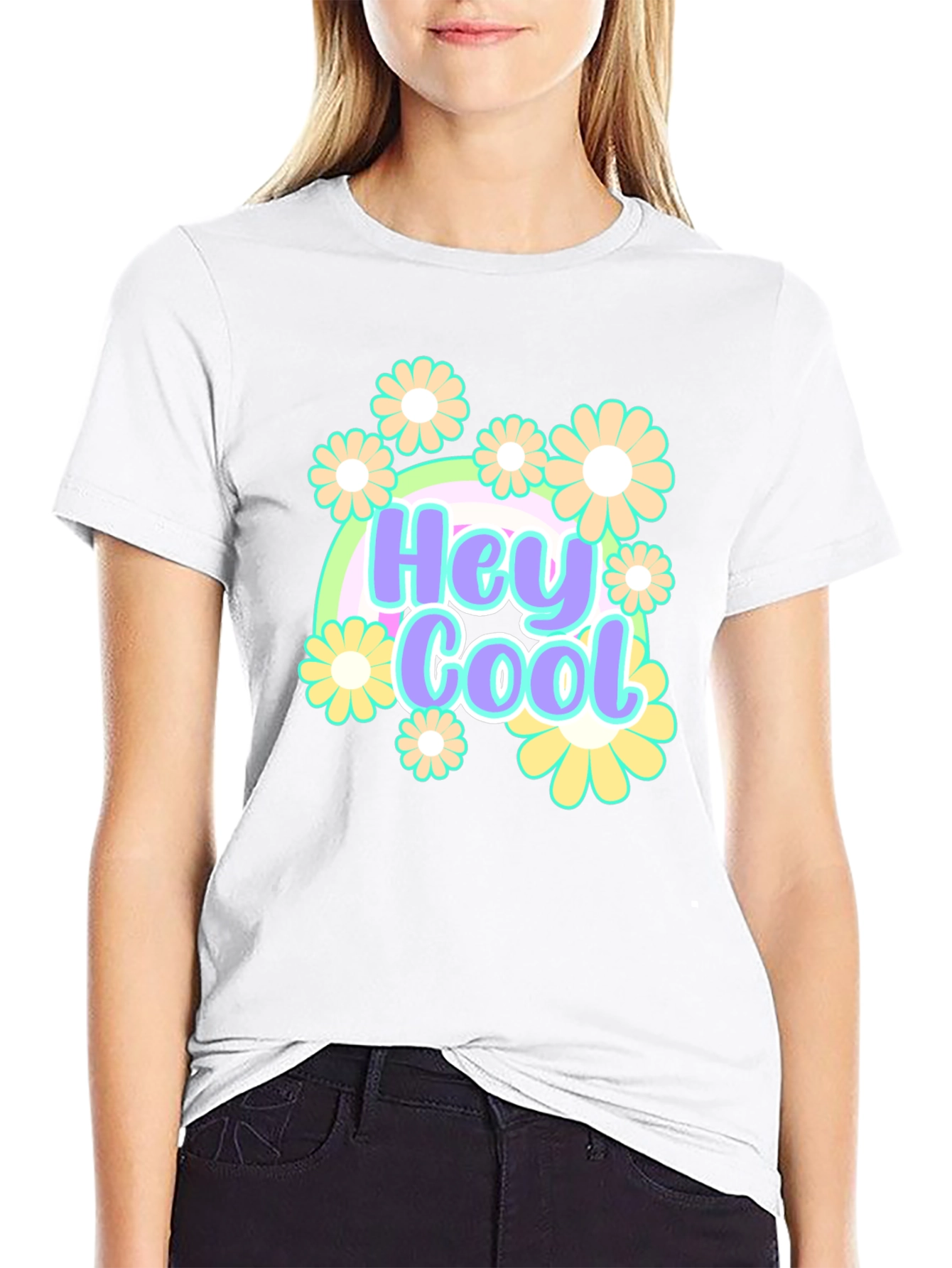Hey Cool Floral Graphic T-Shirt