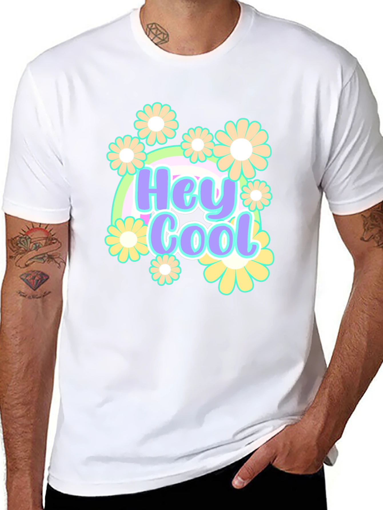 Hey Cool Floral Graphic T-Shirt