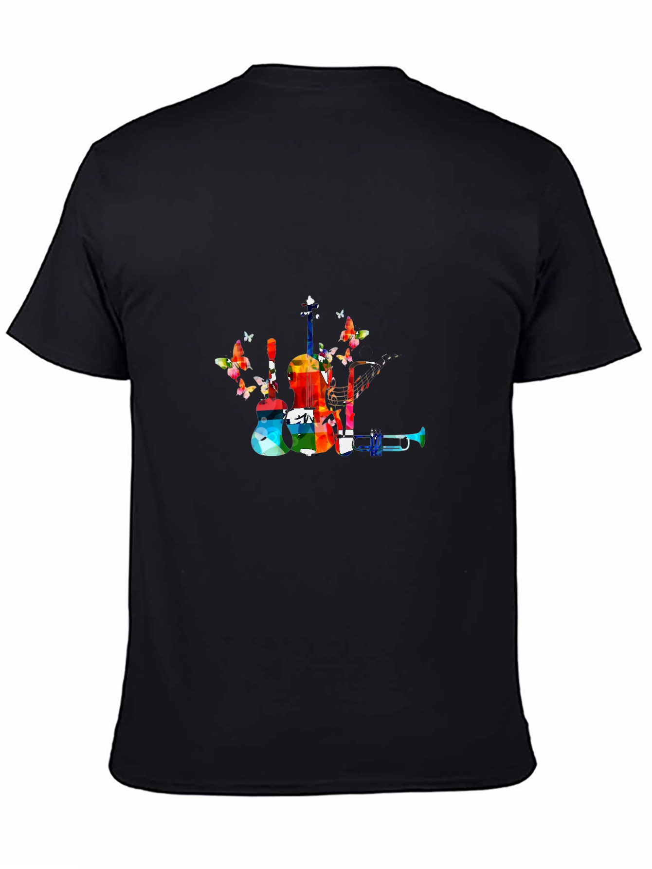 Musical Instrument Butterfly Graphic T-Shirt