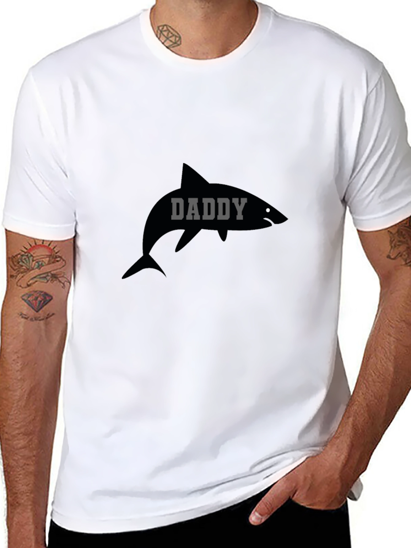 Daddy Shark T-Shirt - Black Graphic Tee