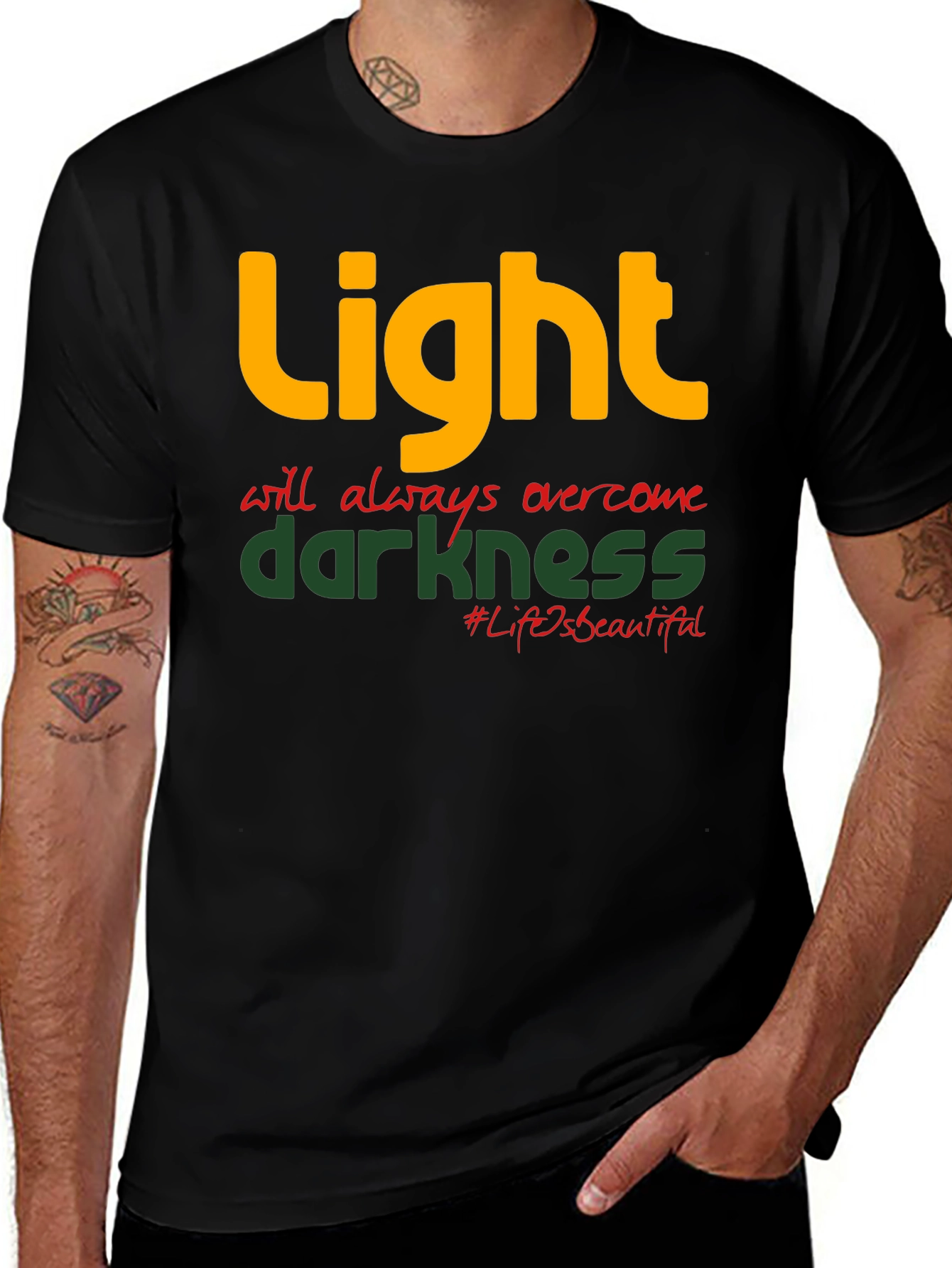 Light Over Darkness Graphic T-Shirt - Inspirational Design