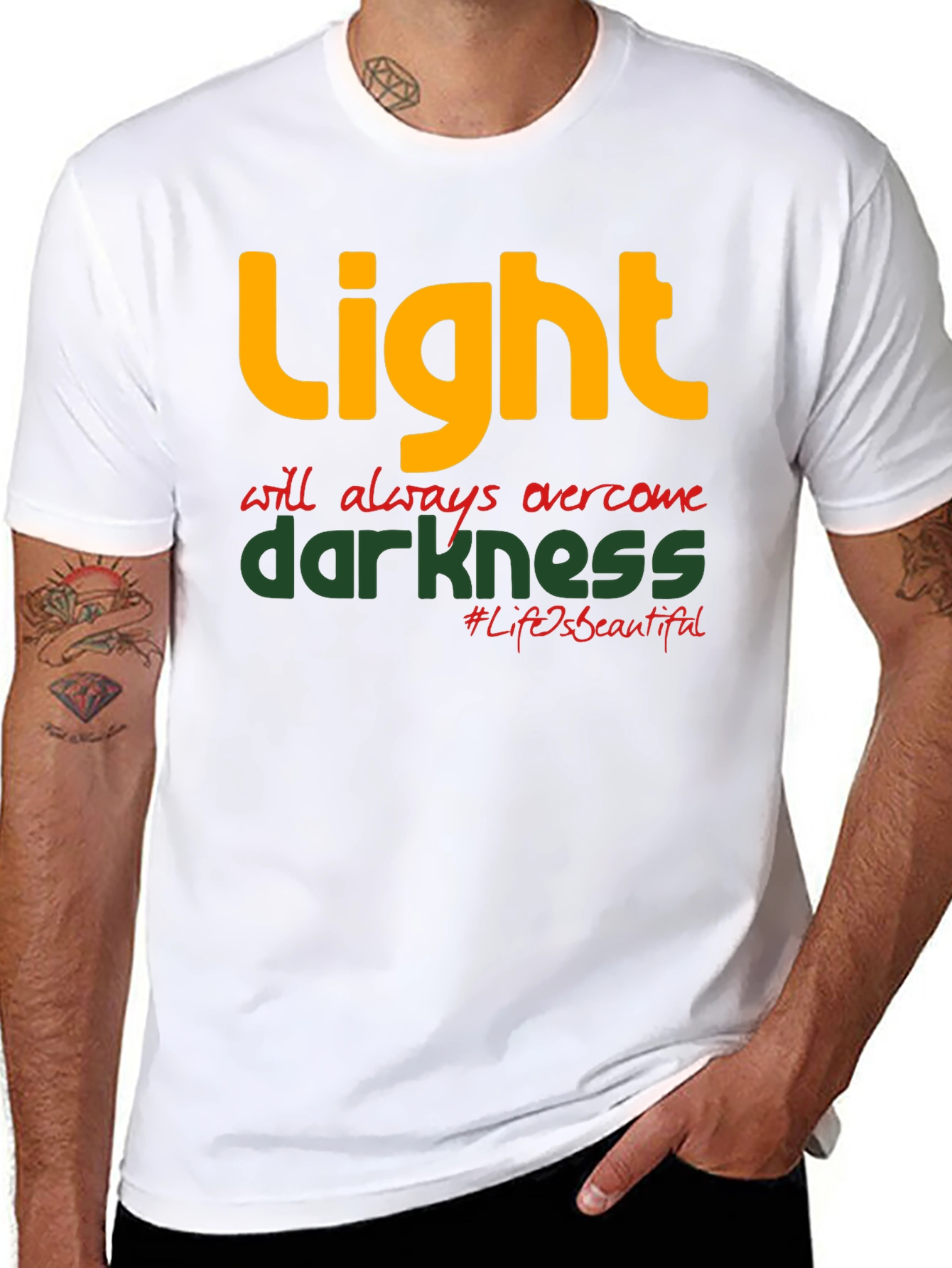 Light Over Darkness Graphic T-Shirt - Inspirational Design