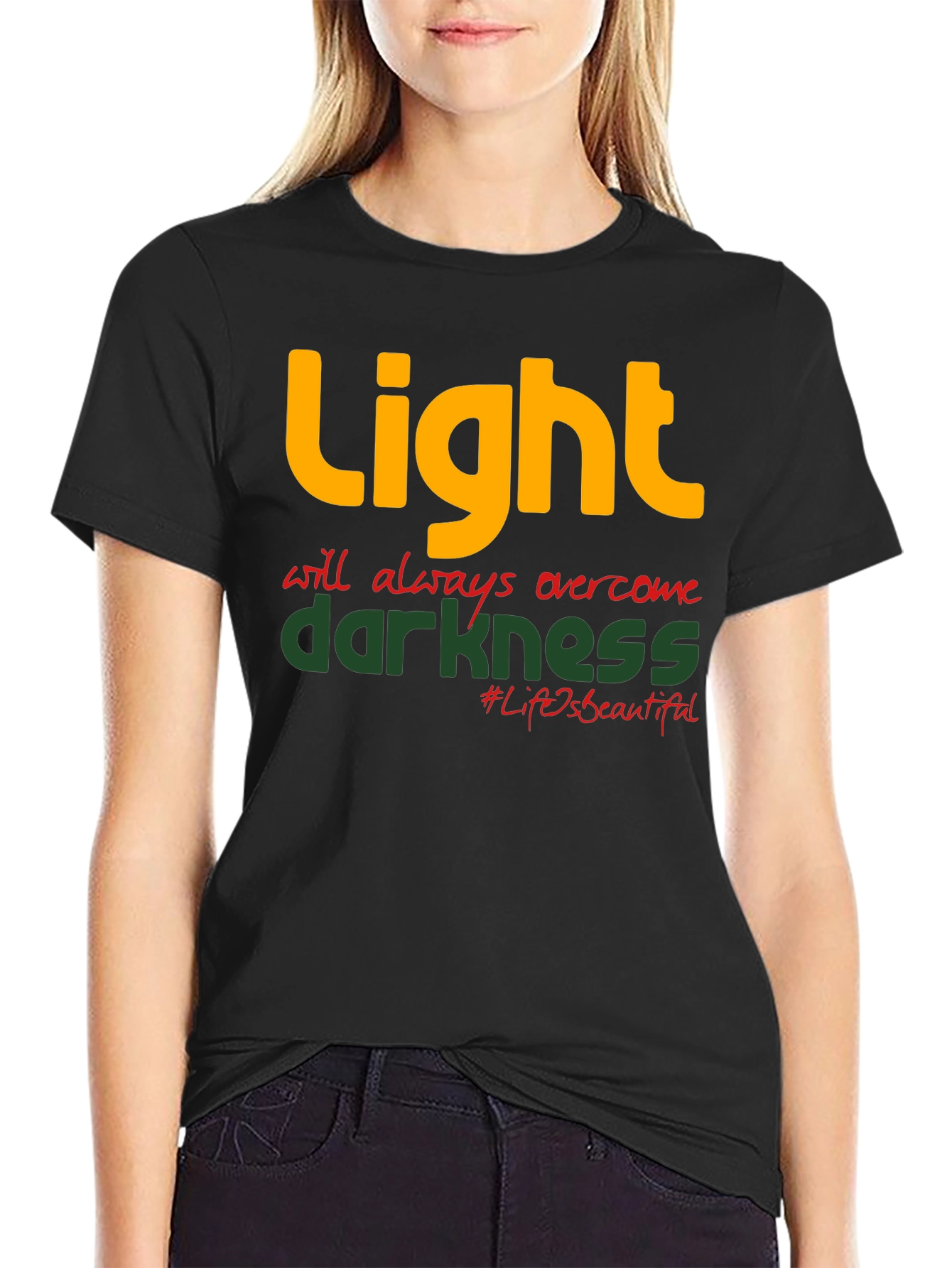 Light Over Darkness Graphic T-Shirt - Inspirational Design