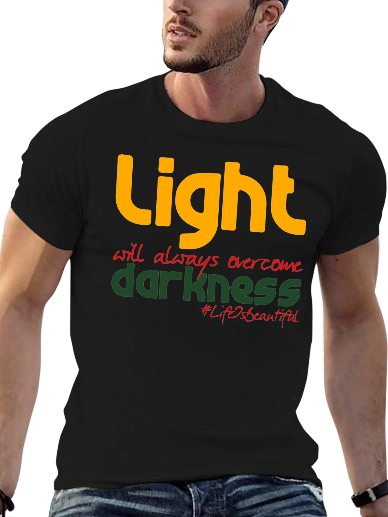 Light Over Darkness Graphic T-Shirt - Inspirational Design