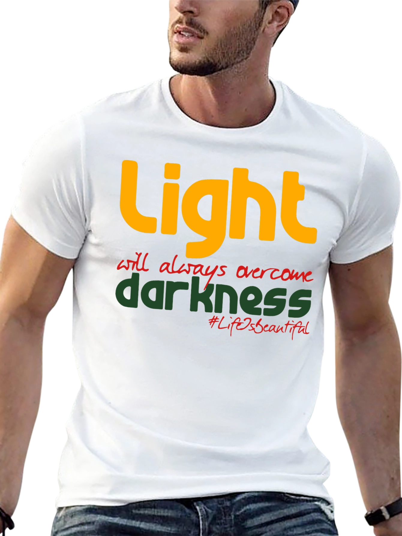 Light Over Darkness Graphic T-Shirt - Inspirational Design
