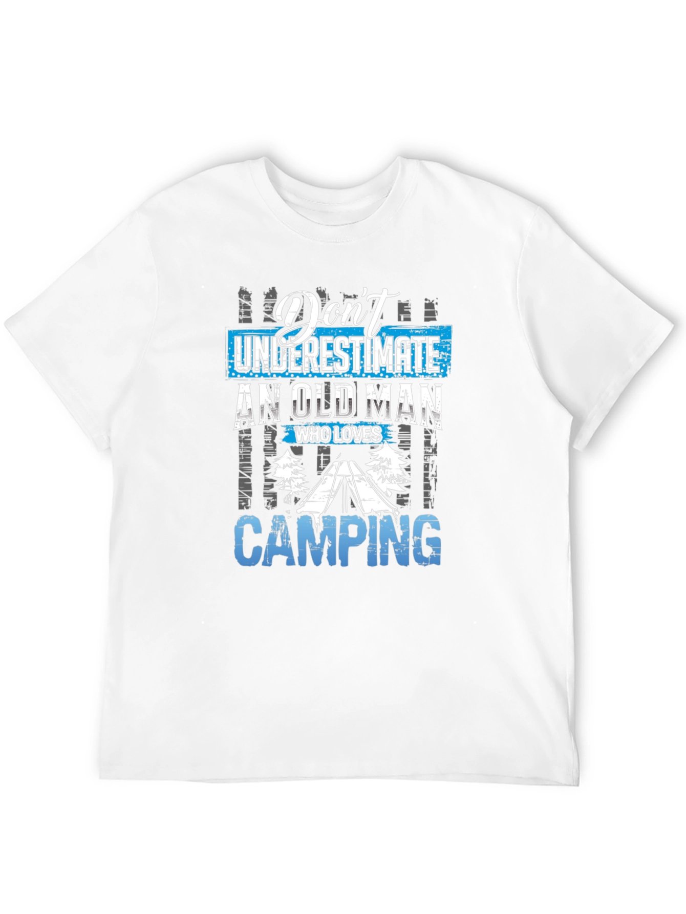 Dont Underestimate an Old Man Camping Graphic Tee