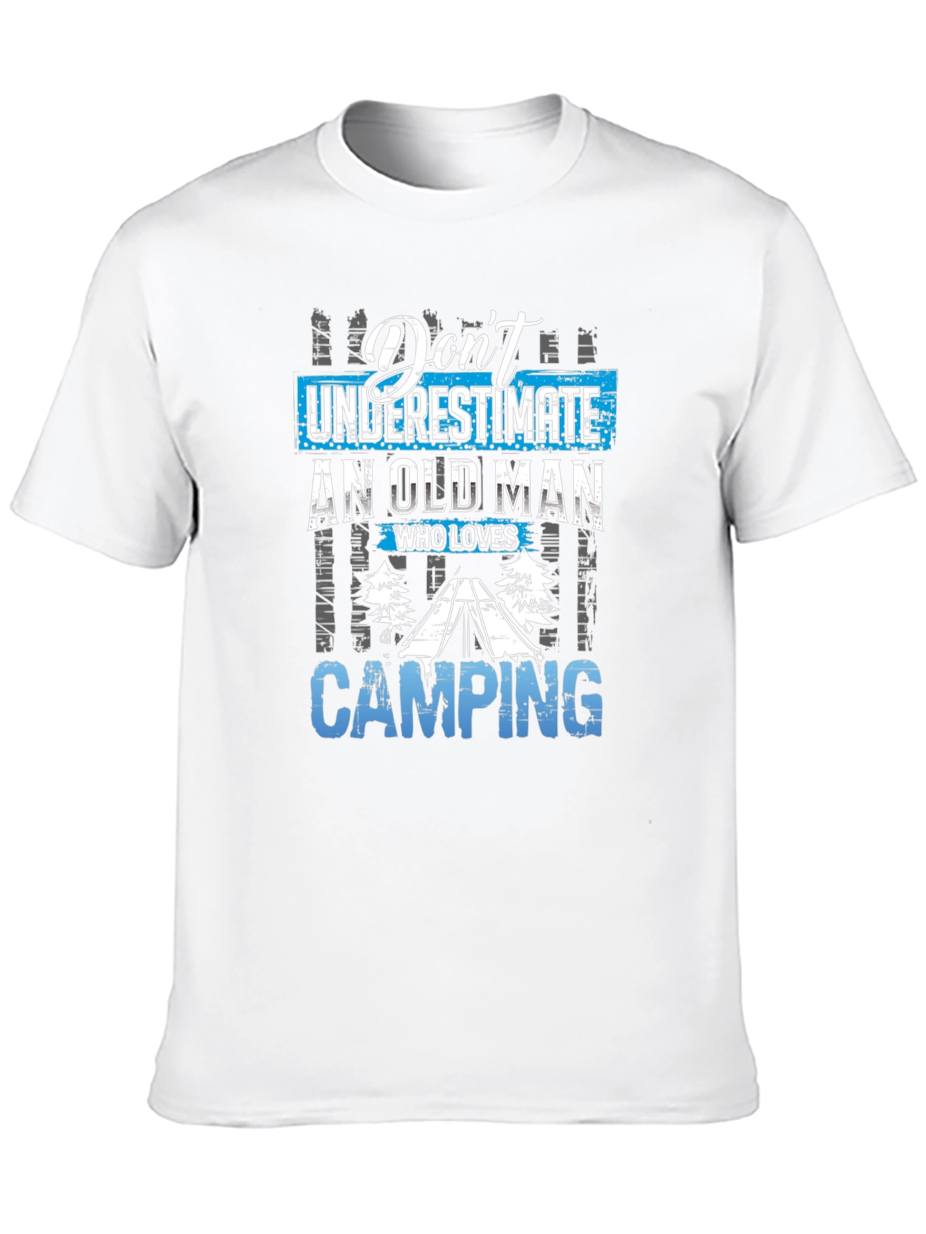Dont Underestimate an Old Man Camping Graphic Tee