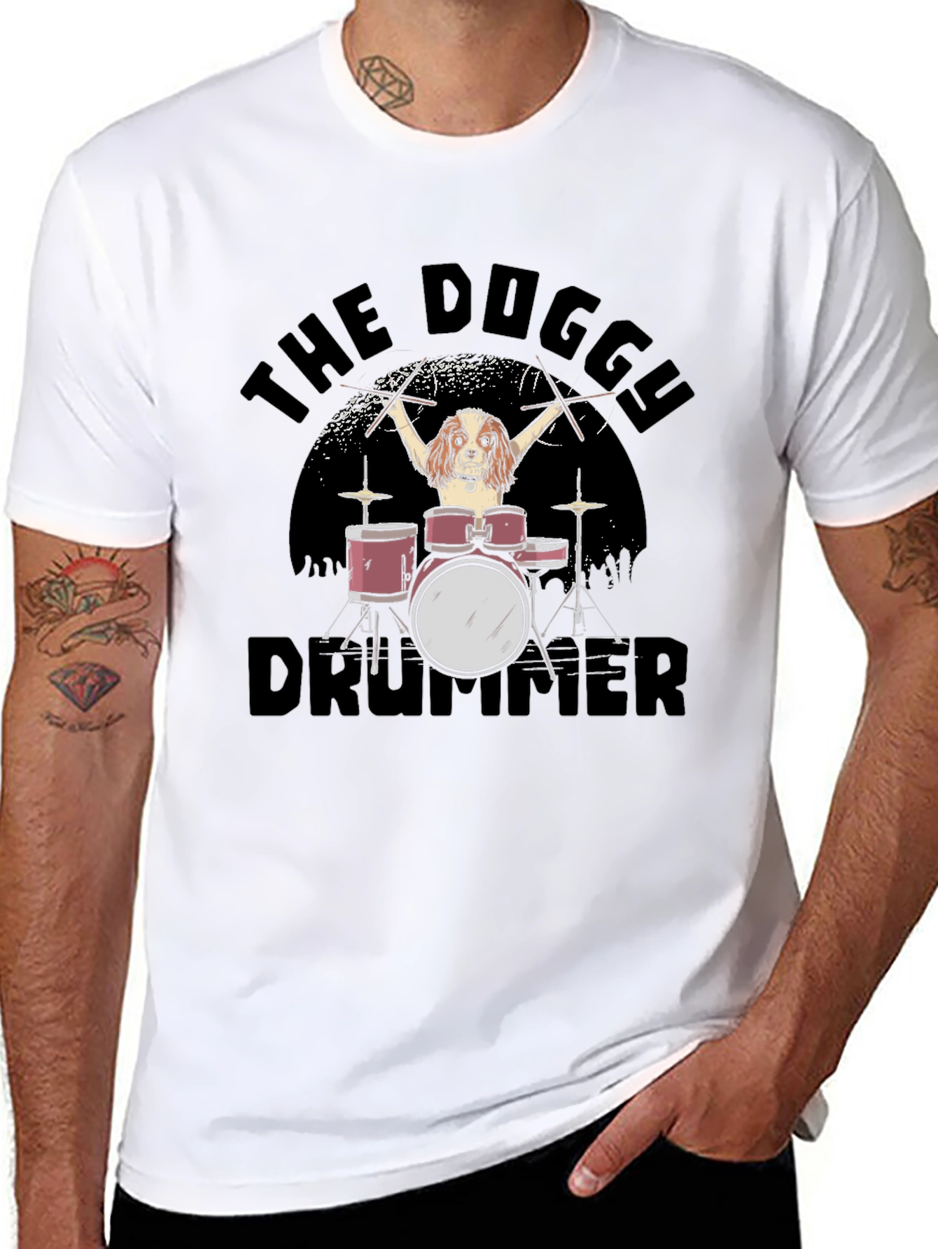 The Doggy Drummer Graphic T-Shirt