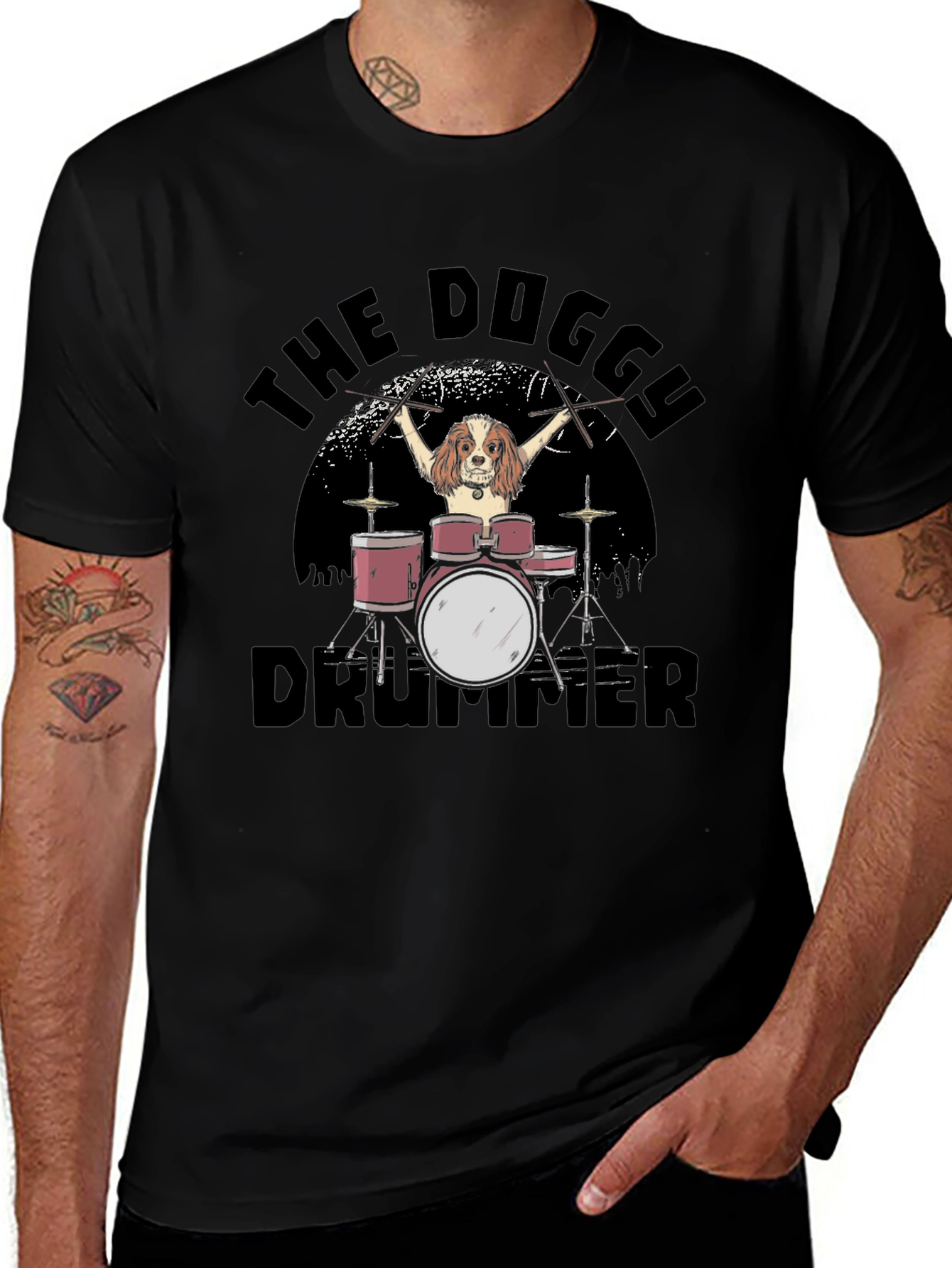 The Doggy Drummer Graphic T-Shirt