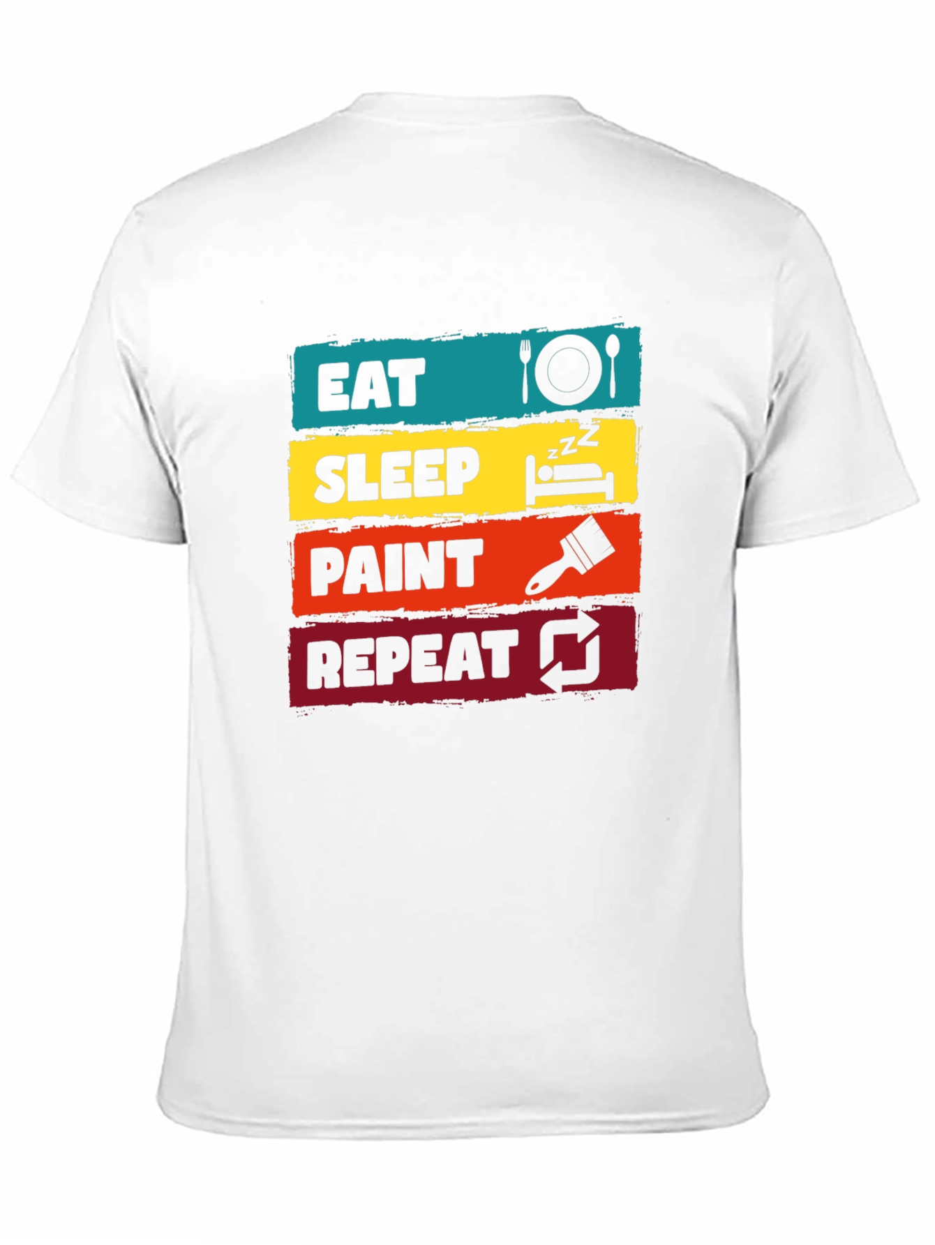 Eat Sleep Paint Repeat Graphic Tee - Artist T-Shirt