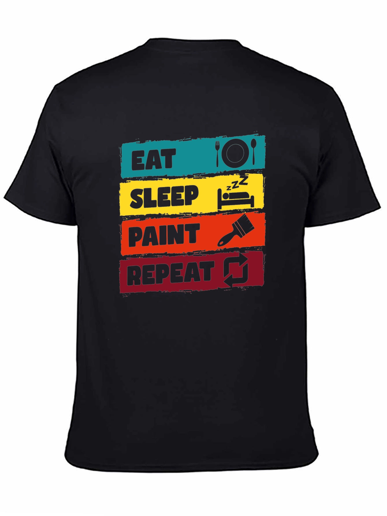 Eat Sleep Paint Repeat Graphic Tee - Artist T-Shirt