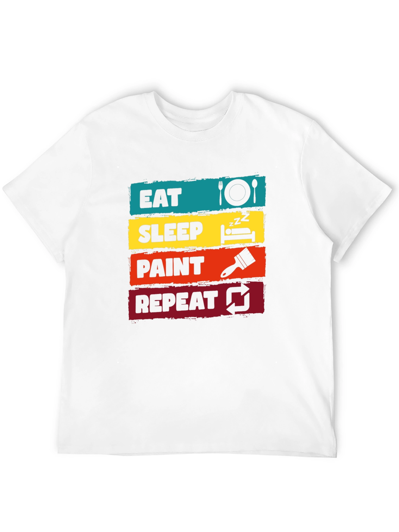 Eat Sleep Paint Repeat Graphic Tee - Artist T-Shirt