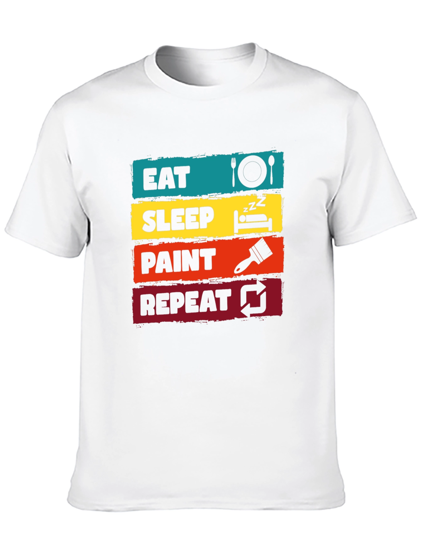 Eat Sleep Paint Repeat Graphic Tee - Artist T-Shirt