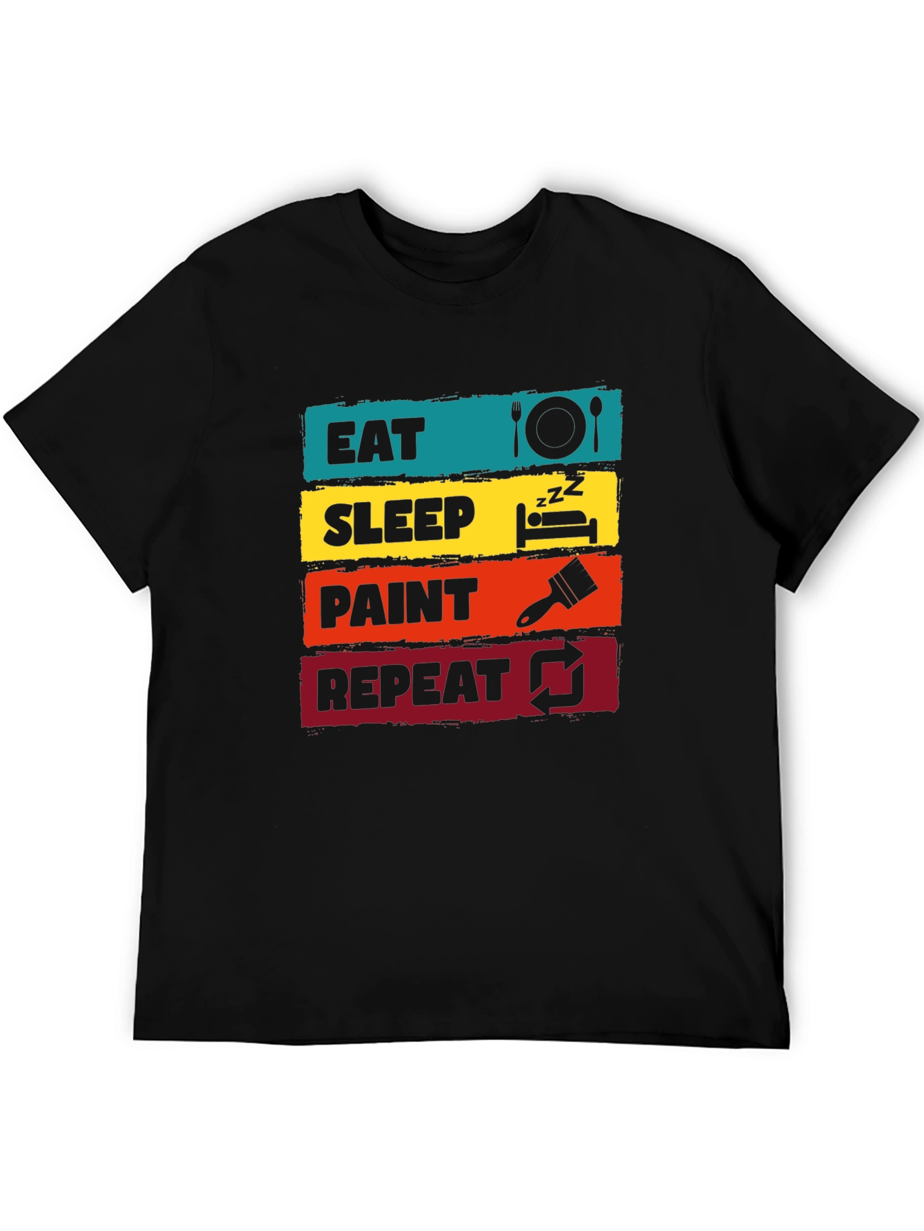 Eat Sleep Paint Repeat Graphic Tee - Artist T-Shirt