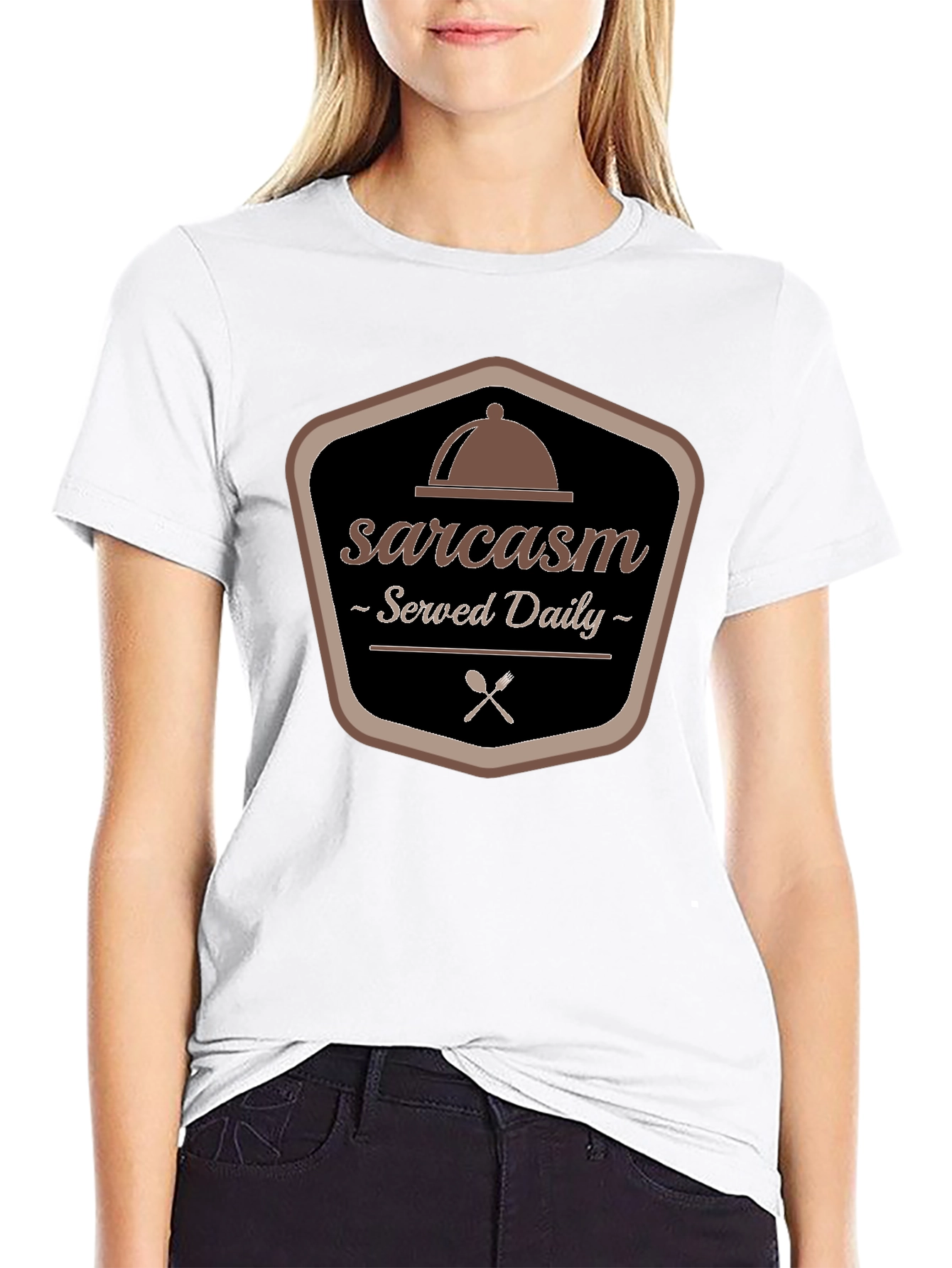 Sarcasm Served Daily Graphic Tee - Black T-Shirt