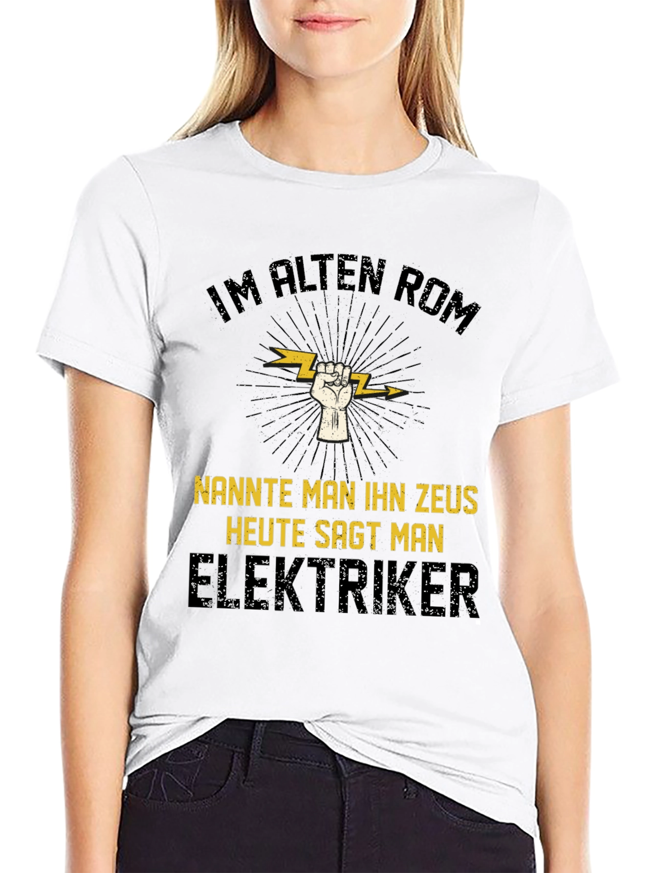 Electrician Zeus T-Shirt - Funny German Slogan Tee