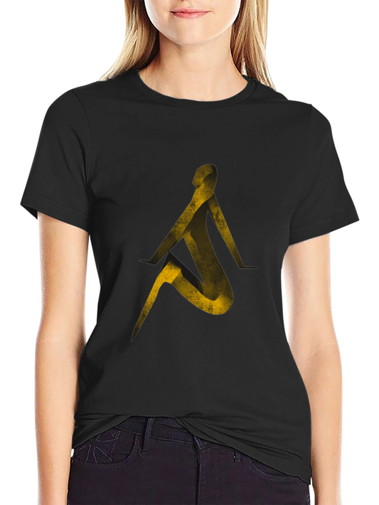 Abstract Silhouette Graphic Tee - Black