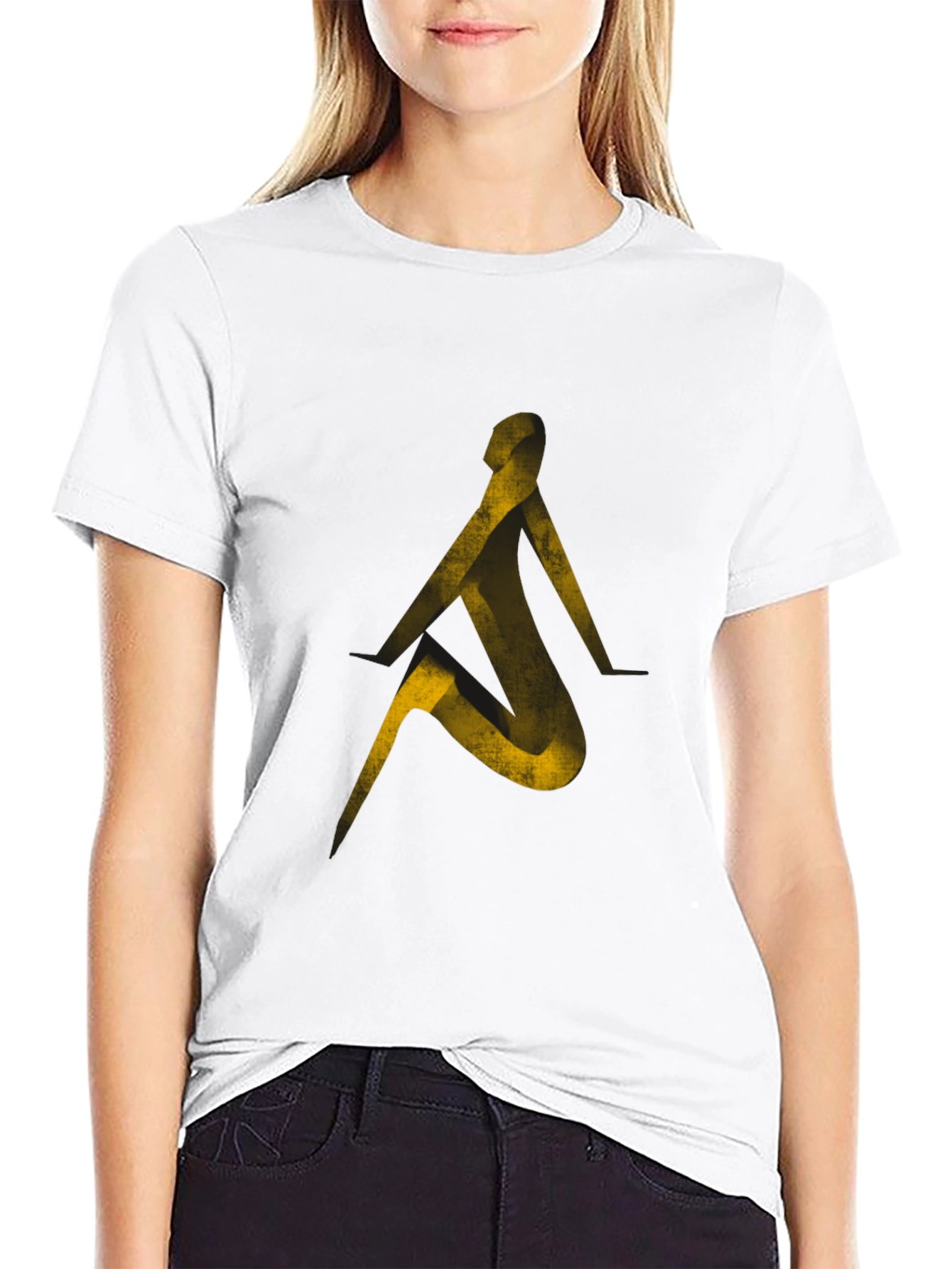 Abstract Silhouette Graphic Tee - Black