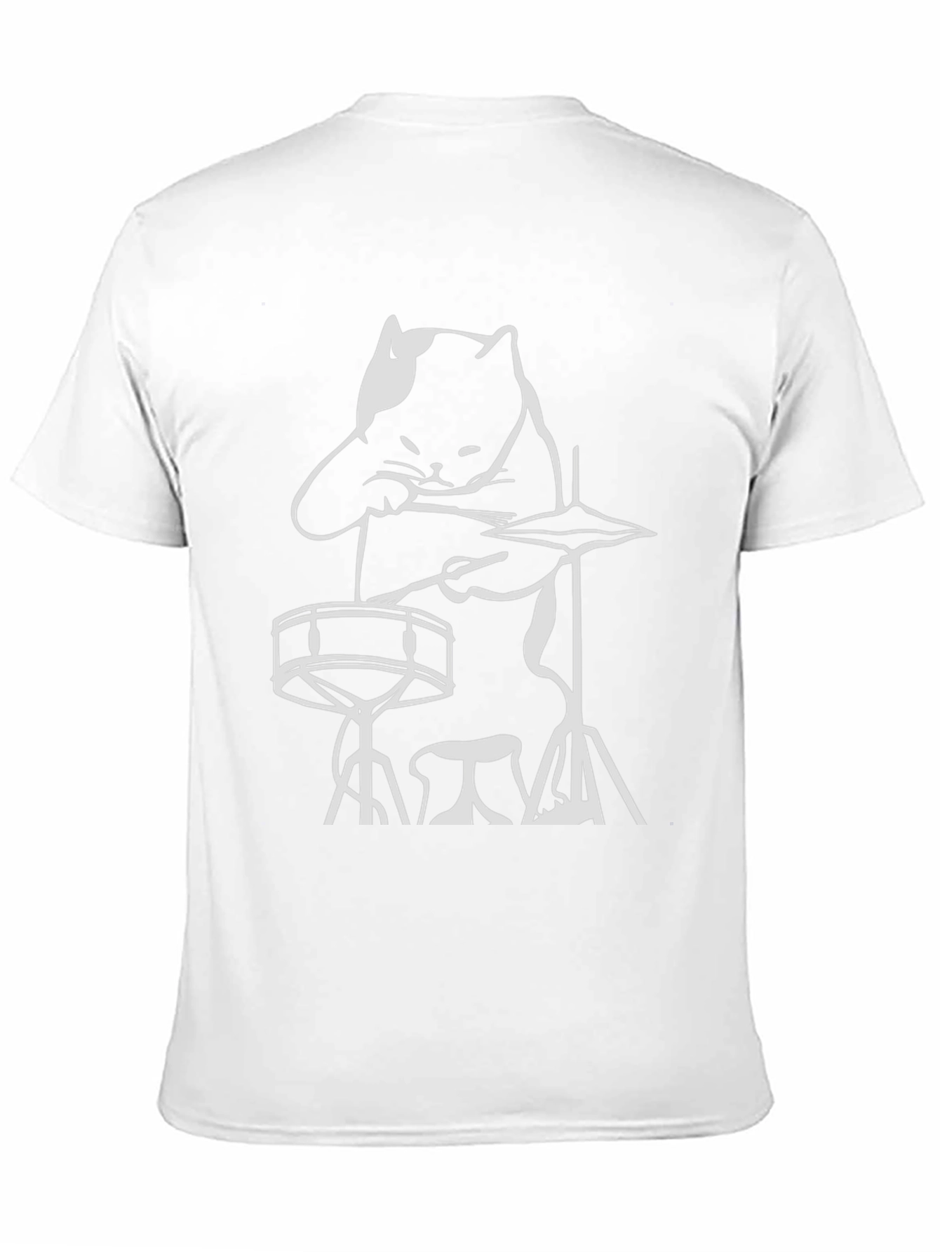 Drummer Cat Graphic Tee - Cool Musician T-Shirt
