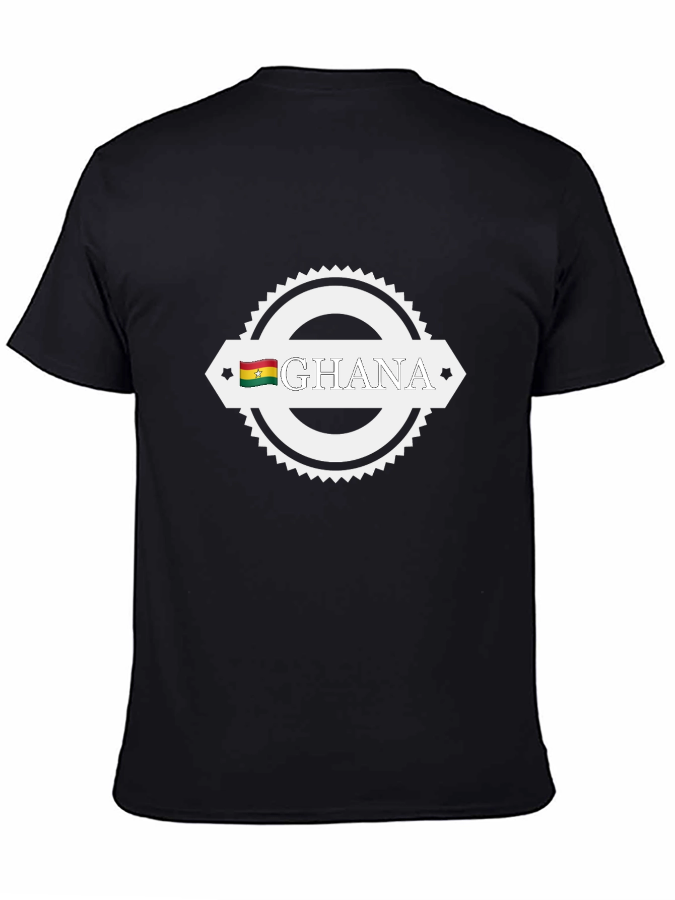 Ghana Flag Graphic Black T-Shirt