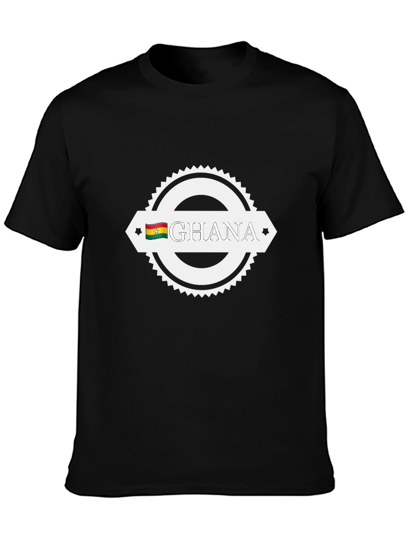 Ghana Flag Graphic Black T-Shirt