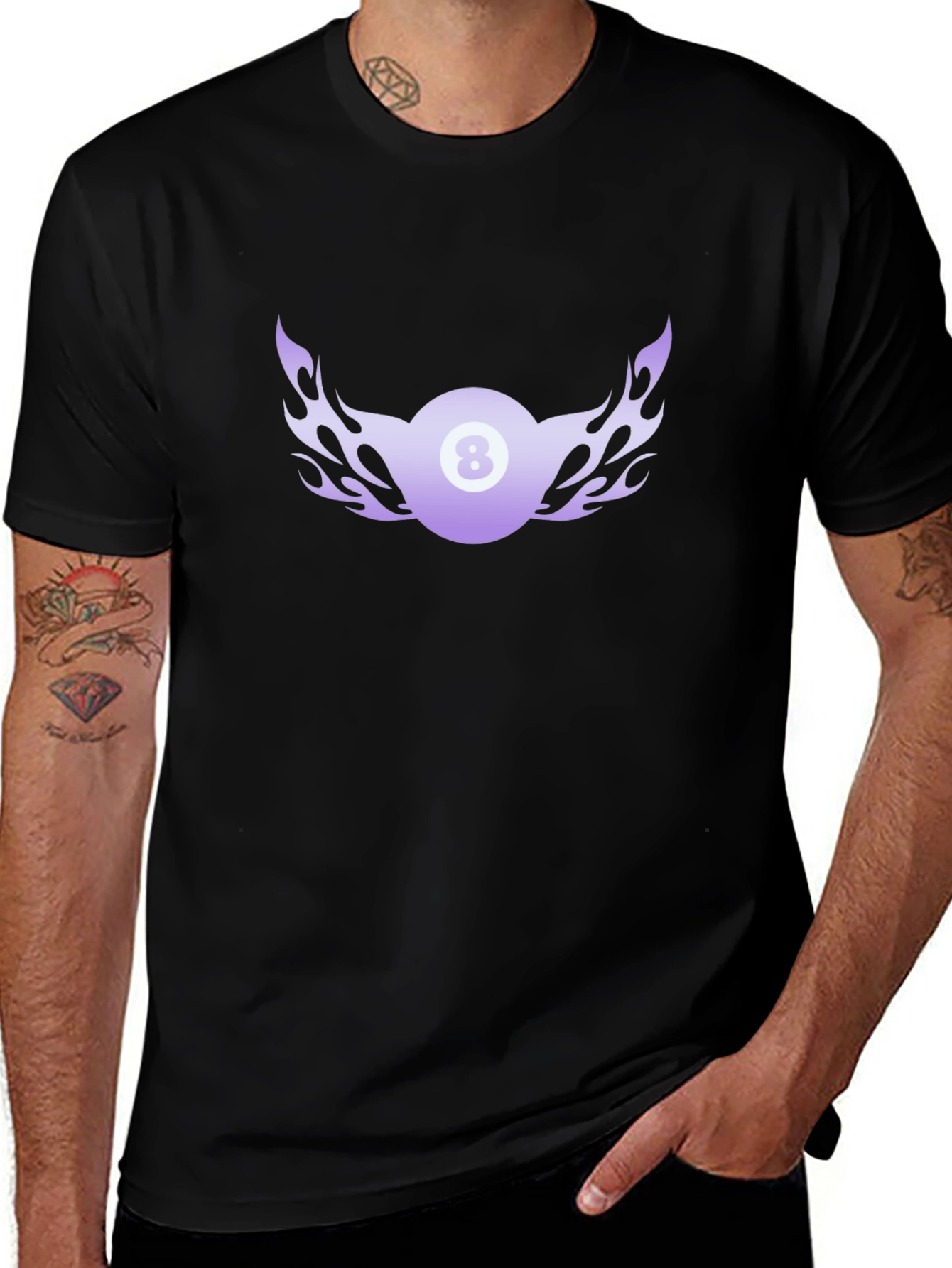Flaming 8 Ball Graphic Tee - Cool Billiards Shirt
