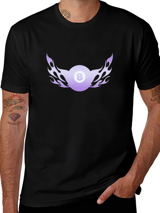 Flaming 8 Ball Graphic Tee - Cool Billiards Shirt